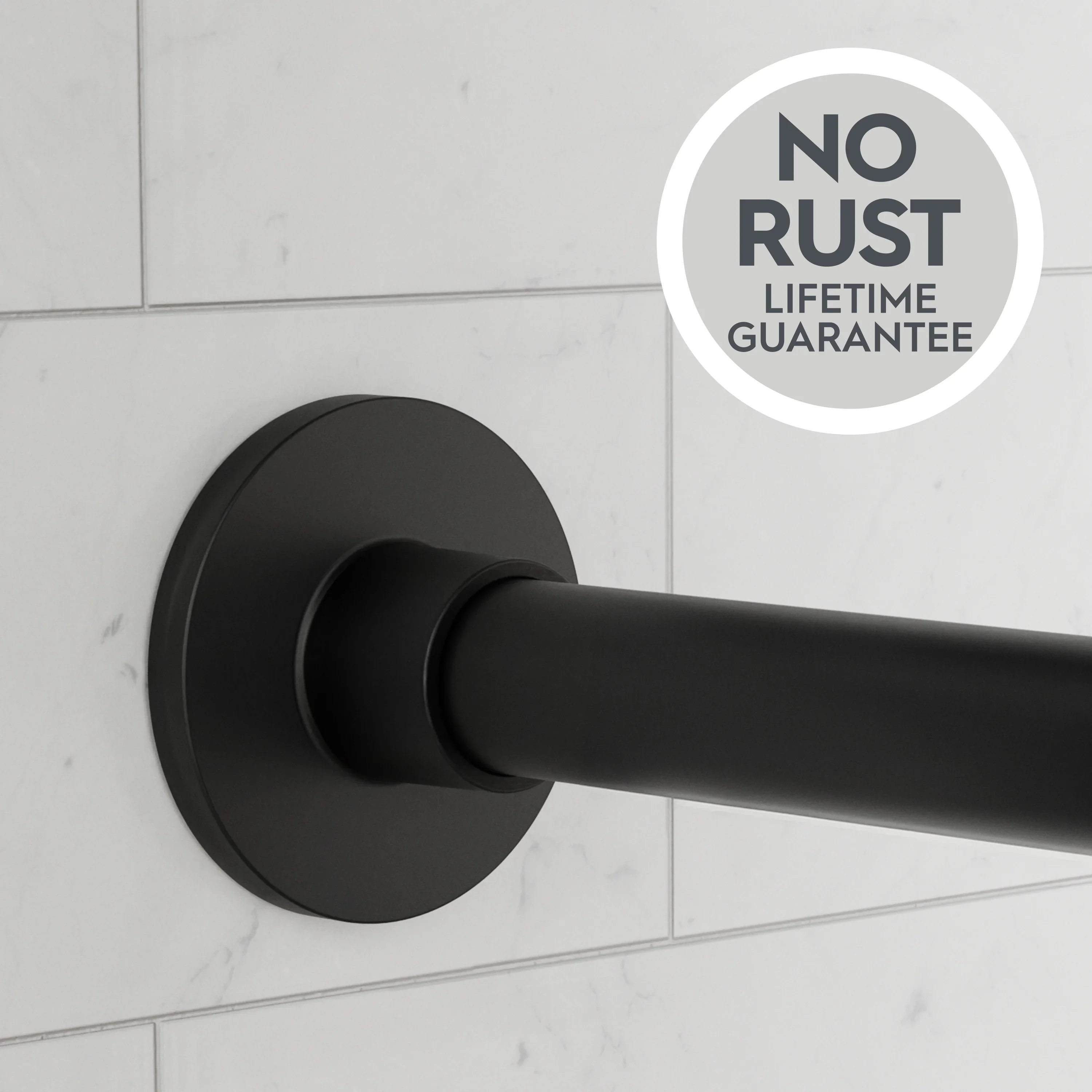 (4 pack) Better Homes & Gardens Rustproof 43�?- 72�?Modern Adjustable Tension Shower Curtain Rod, Matte Black