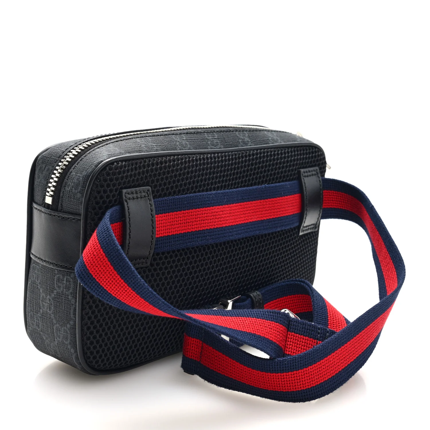Soft GG Supreme Monogram Web Belt Bag Black Grey