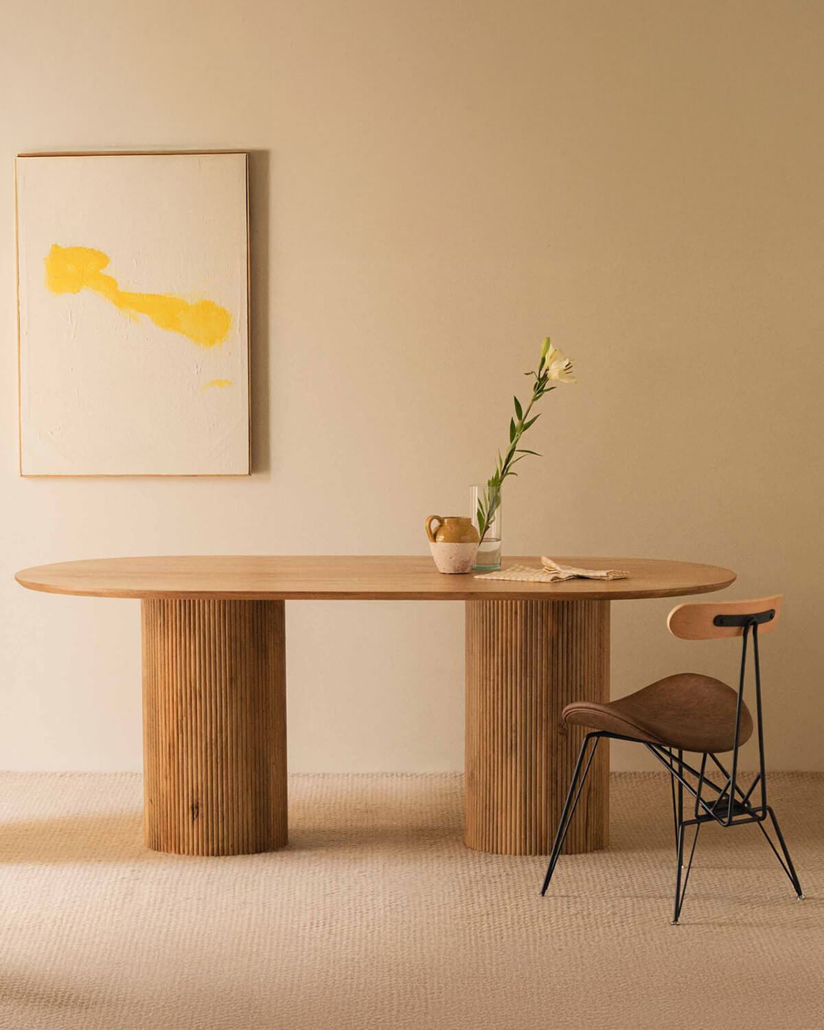 Viena - Mesa de Comedor Ovalada de Madera de Mango (200x100 cm) Viena