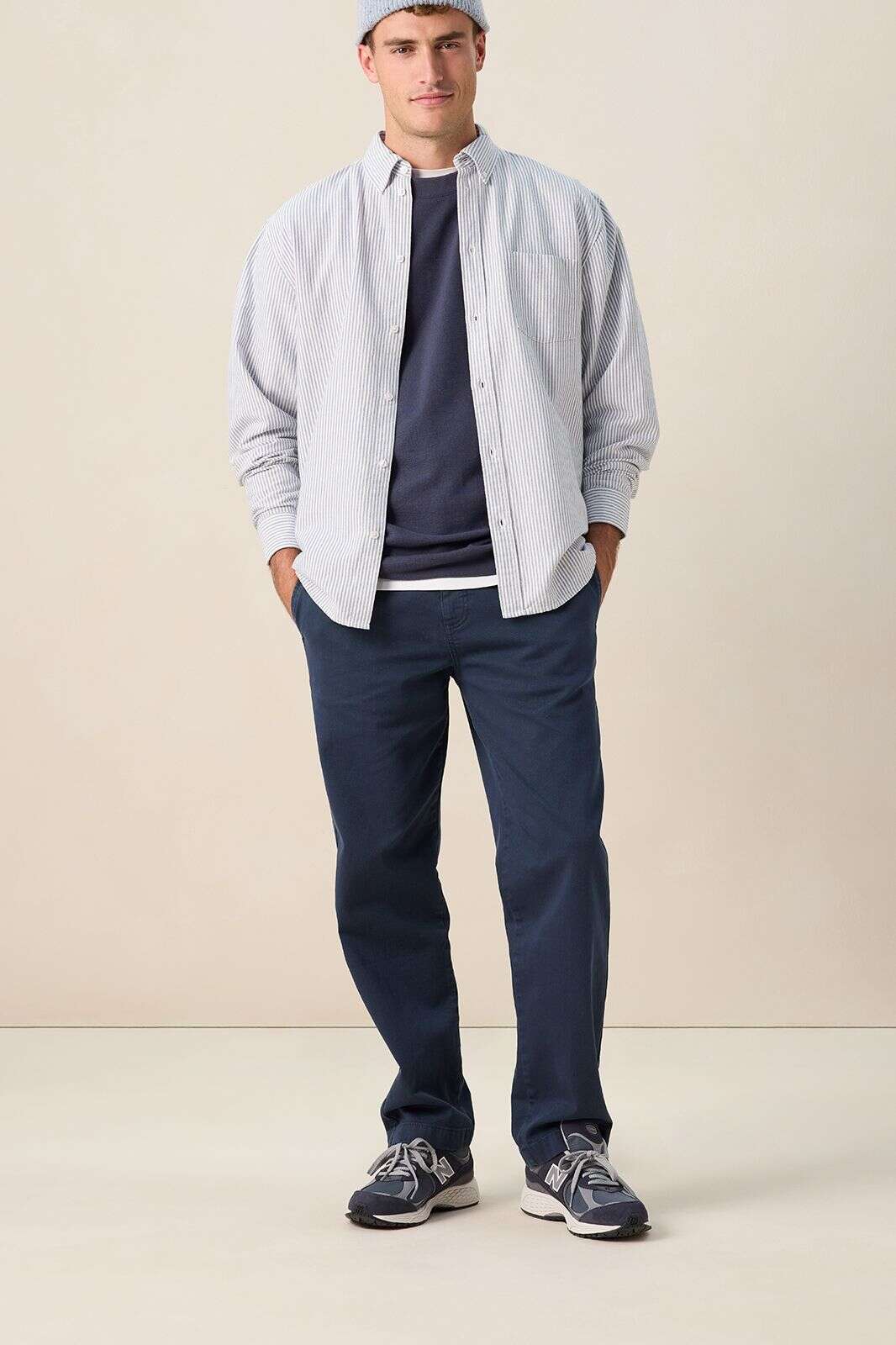 Lichtblauw gestreept overhemd