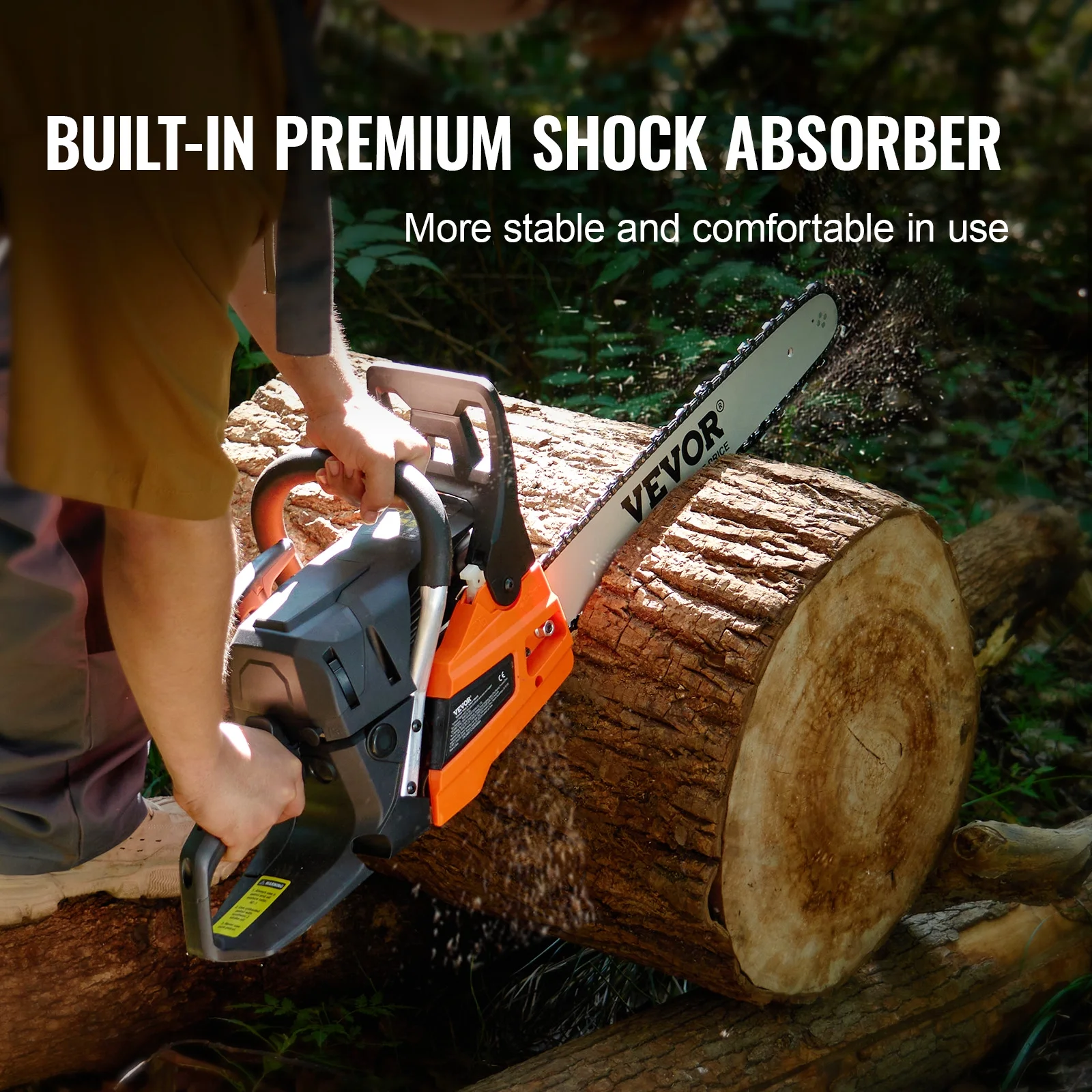 Gas Chainsaw, 52CC 18" 2.55HP, Gasoline Powered Chain Saw, Handheld Cordless Petrol Chainsaws for Tree Wood Branch Cutting, Tree Trimming, Land Clearing, Farm Garden Ranch Forest Cutting Use - Image 5