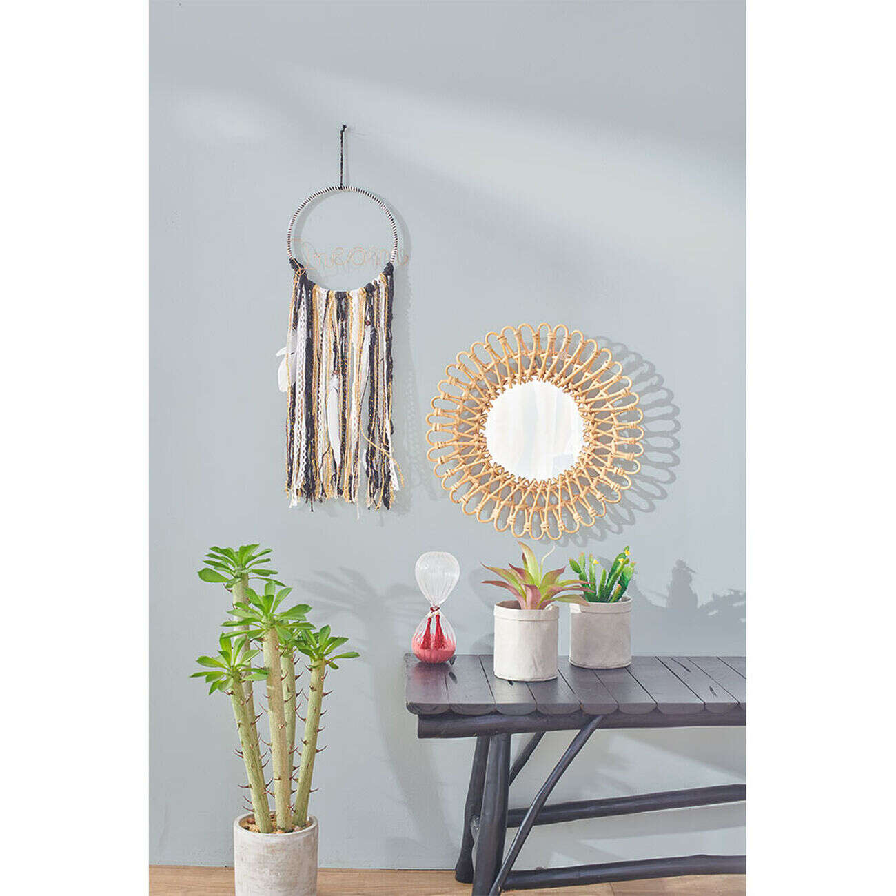 Attrape rêves plumes inscription Dream