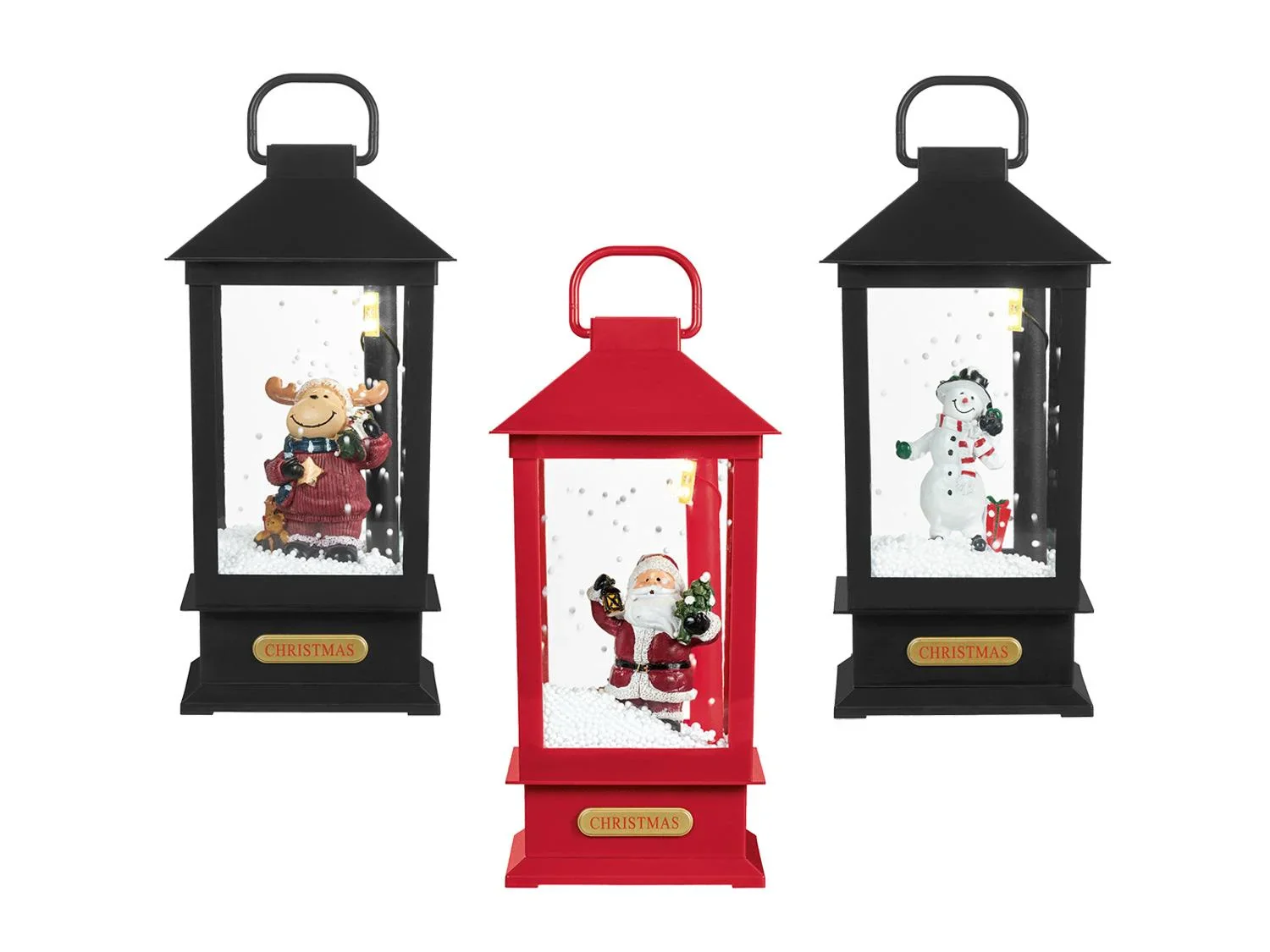 LIVARNO home Lanterne LED avec effet tempte de neige et musique