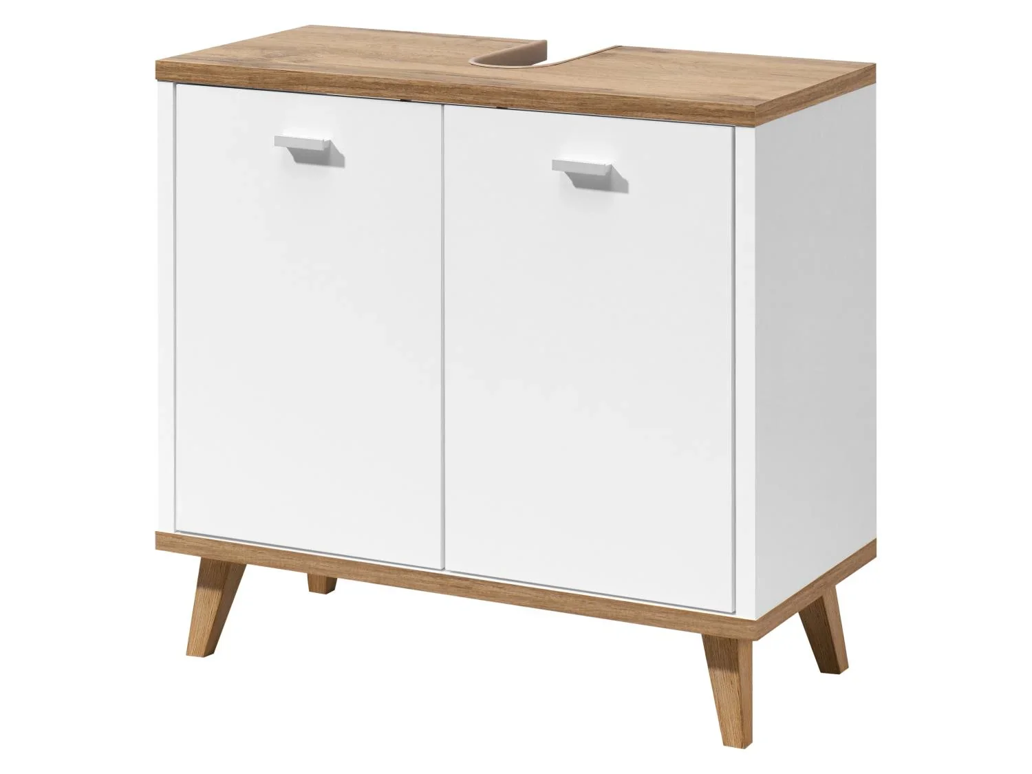 LIVARNO Meuble sous-vasque Corfu, 60 x 55 x 28 cm, blanc/imitation chne