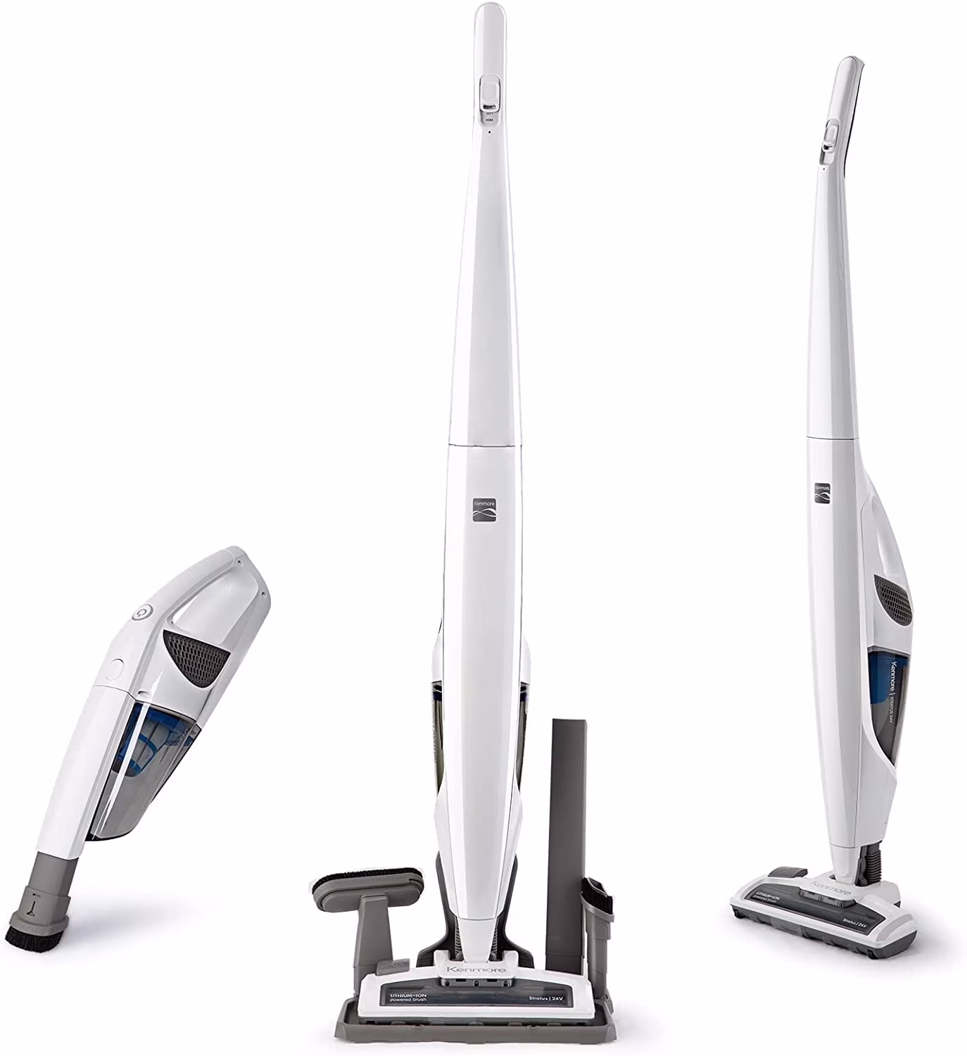 DS1030 Lightweight Cordless Stick Vacuum Cleaner, 24V, White, Handvac under 3lbs(White)