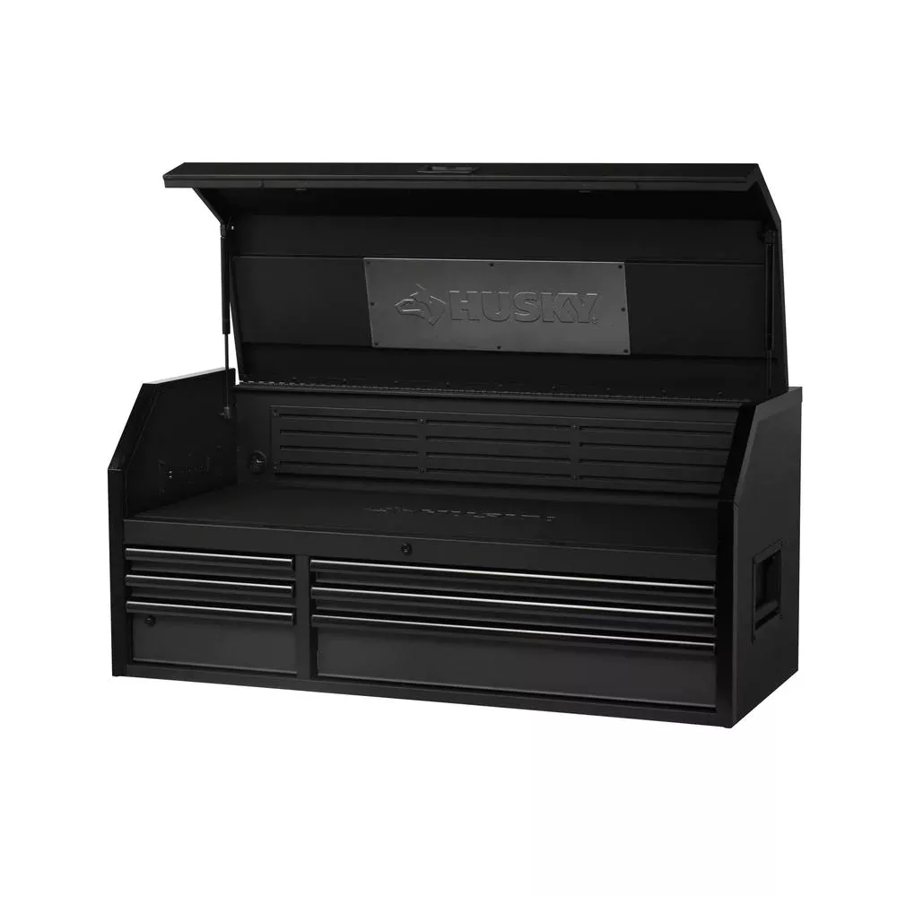 Coffre à outils robuste de 132 cm de large, à 6 tiroirs profonds, noir mat