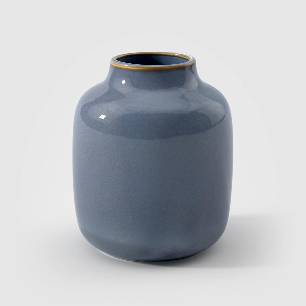 Lave Vase - Blue, 5.1'' x 6.1'', stoneware