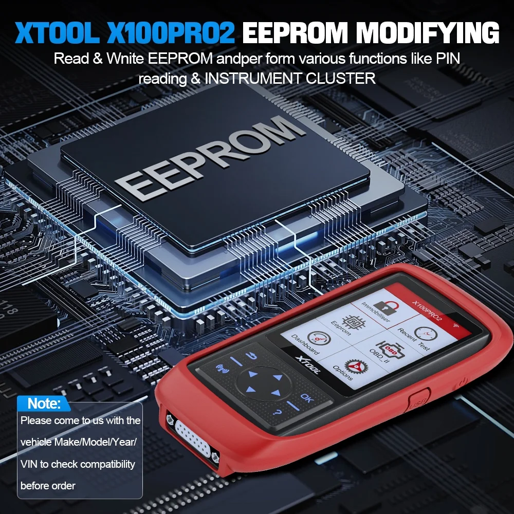 XTOOL X100 PRO2 Key Fob Programmer OBD2 Scanner with EEPROM Adapter Immobilizer Lifetime Free Update