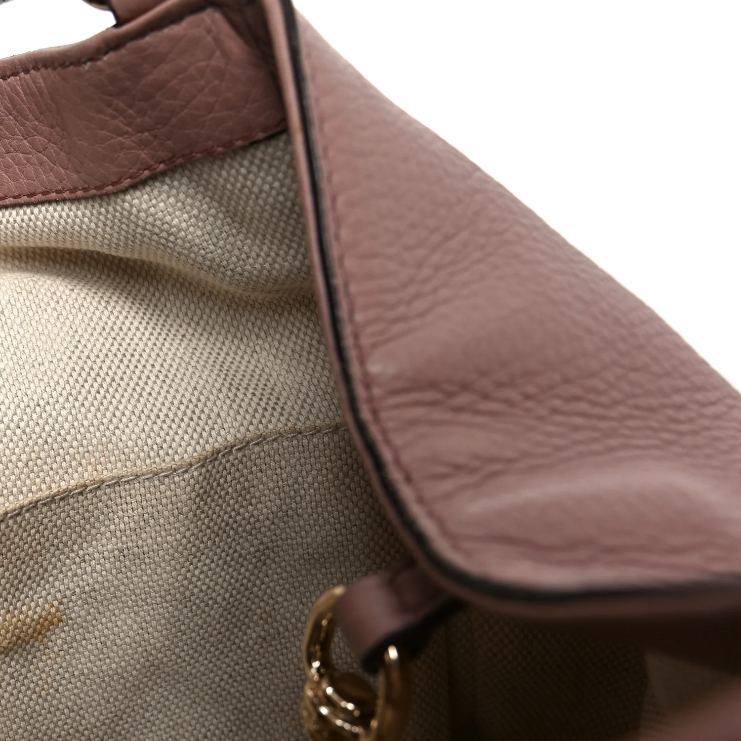 Pebbled Calfskin Small Soho Shoulder Bag Light Pink
