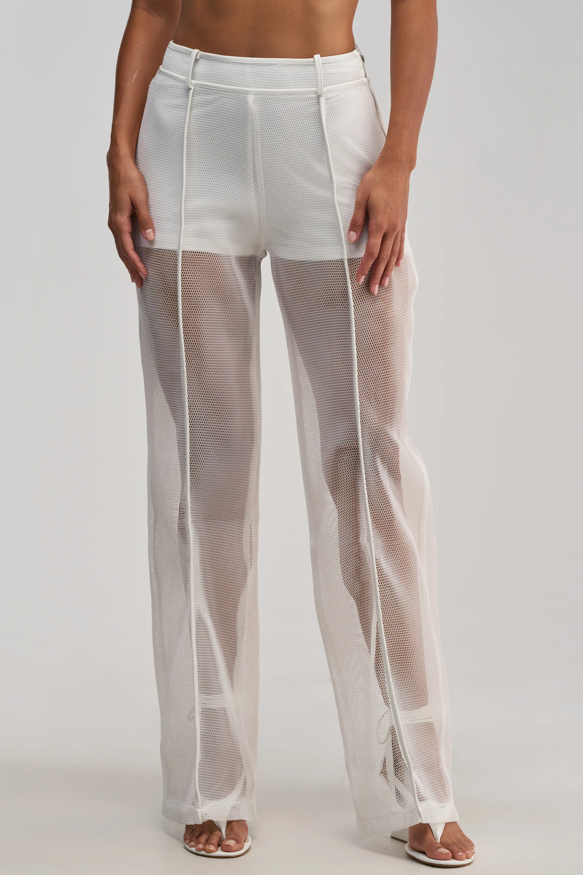 ONE TO WATCH MESH TROUSER IN WHITE - Akira Store