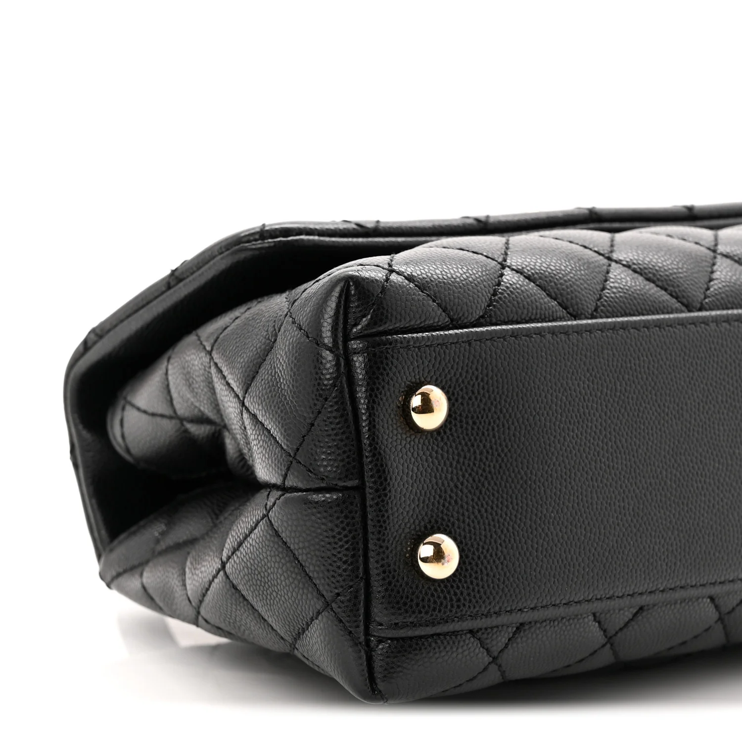 Caviar Quilted Mini Coco Handle Flap Black
