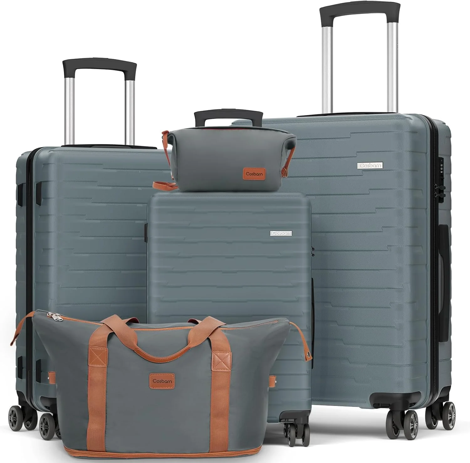 Ensemble de 5 valises à roulettes, valise rigide en ABS avec roulettes multidirectionnelles