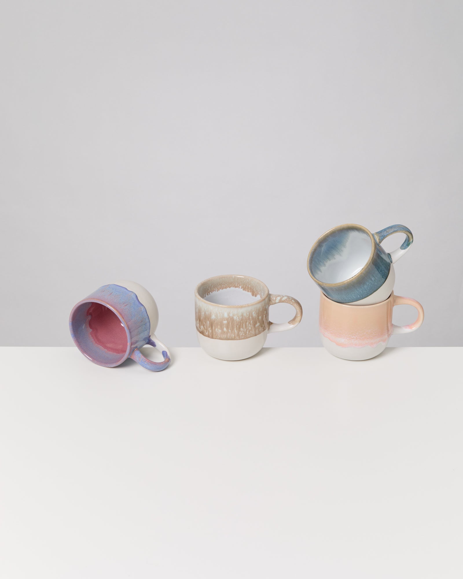 COIMBRA - LARGE MUG PASTEL FLOW MIX SET OF 4