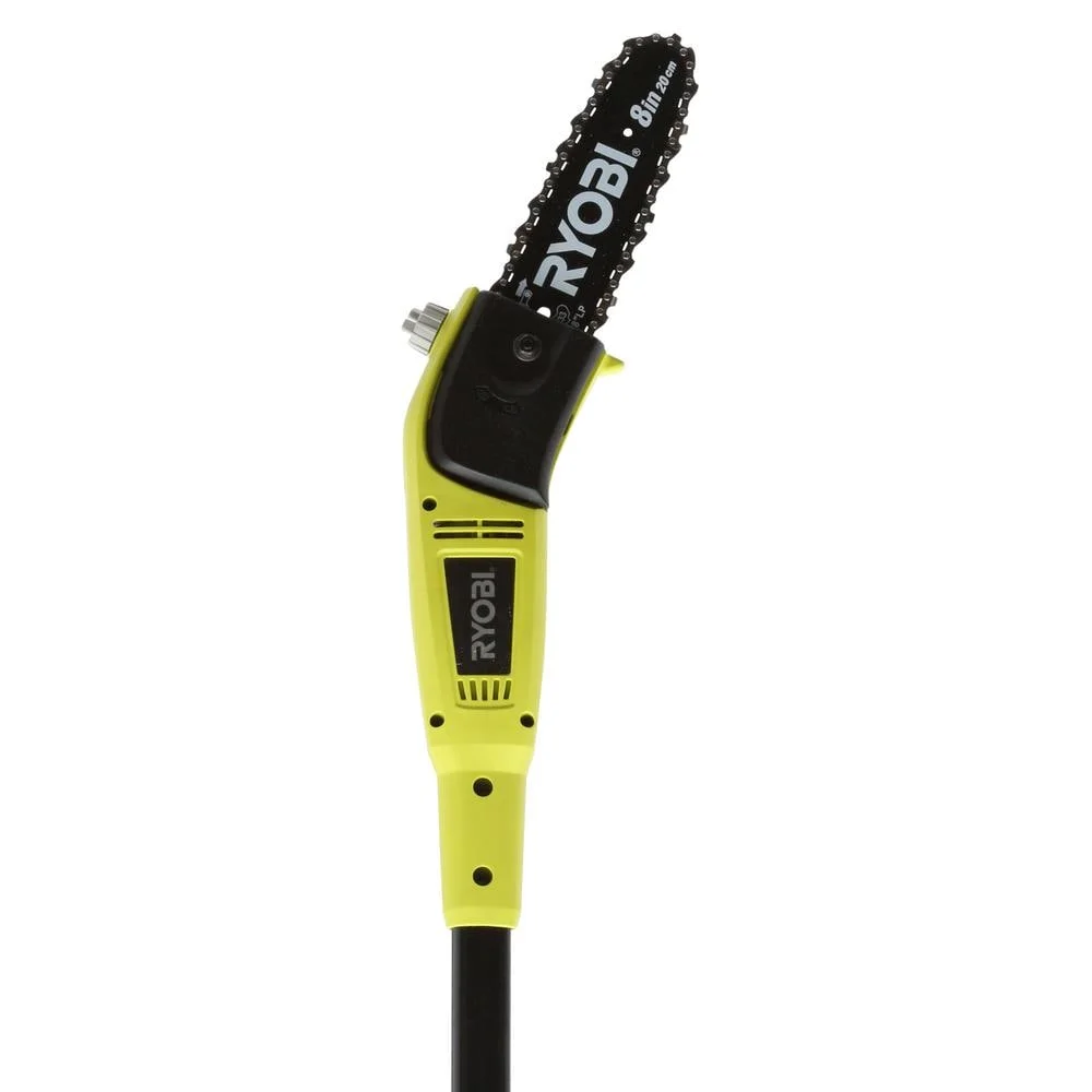 Ryobi Pole Chainsaw Pruner 8 in. Bar 6 Amp Corded Electric Chain Saw Pruner Angled Head RY43160A