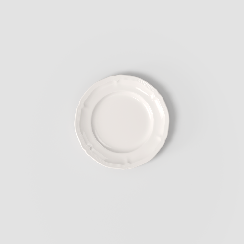 Manoir Appetizer/ Bread Plate - White, 6.9'', Premium Porcelain