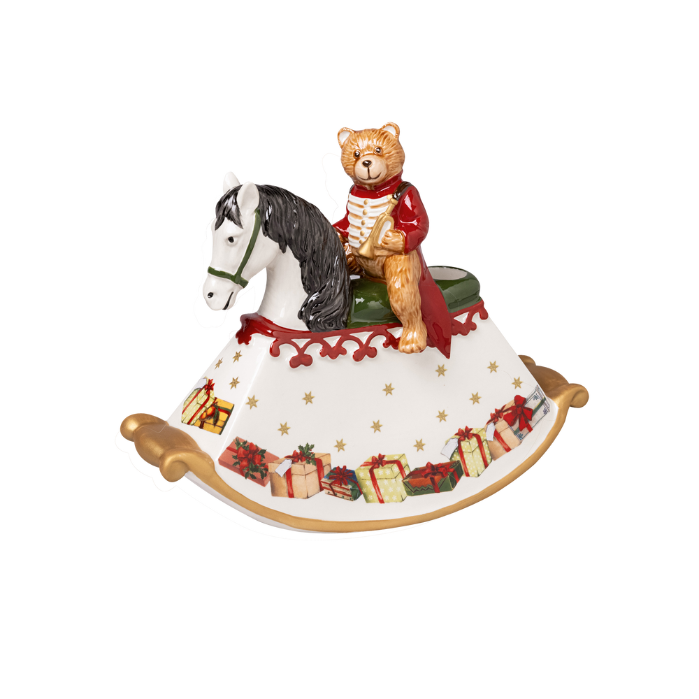 Christmas Toy's Christmas figurine - Multi-colored, 8.5'' x 3.5'' x 6.7'', porcelain