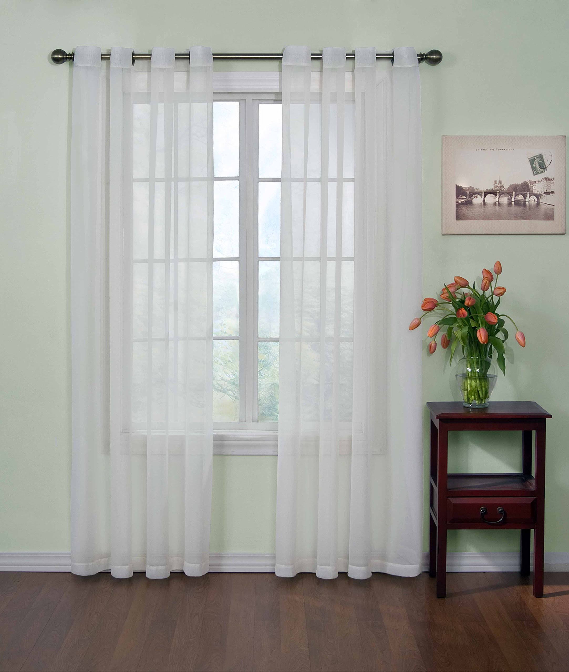 Arm & Hammer 1-Panel Fresh Odor Neutralizing Voile Window Curtain, White, 63