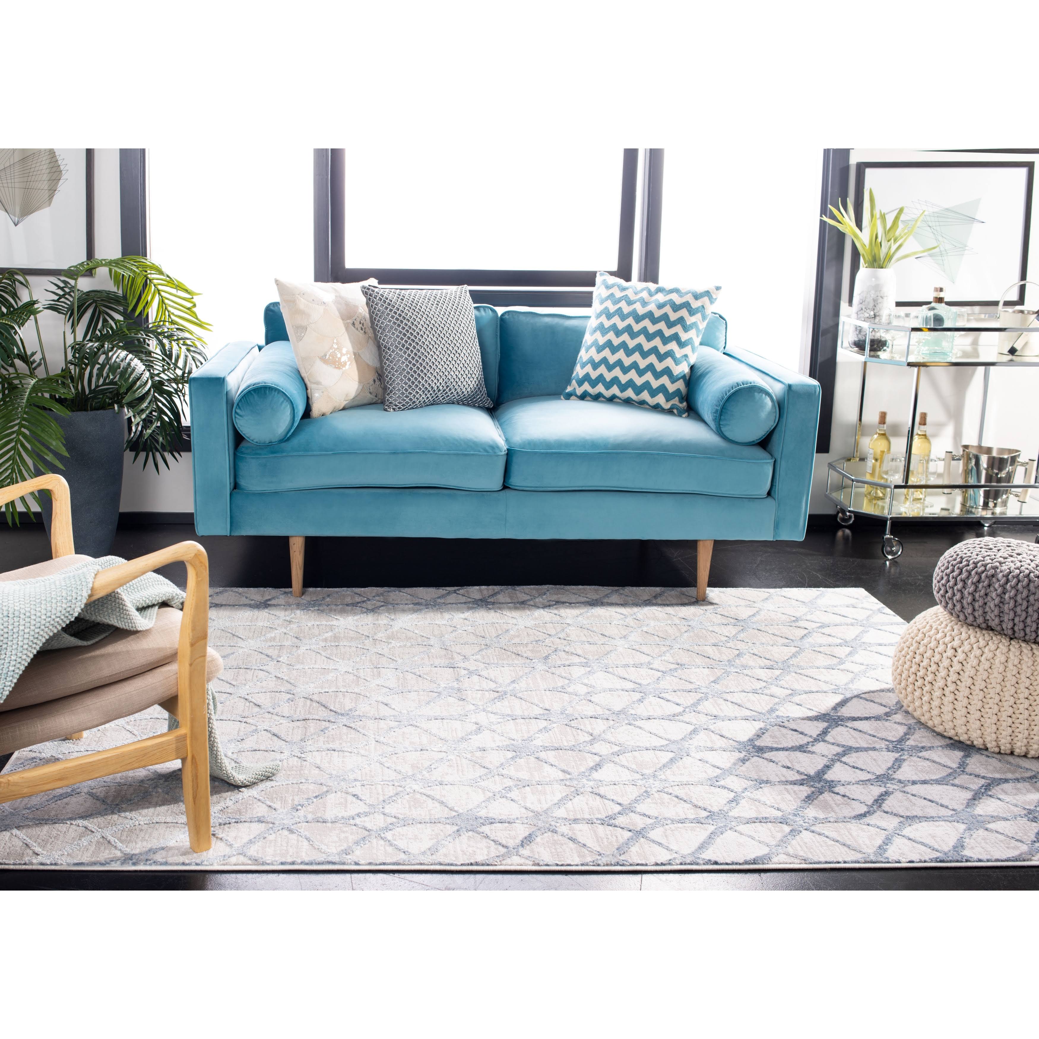 Safavieh Amelia Collection ALA792F Grey / Blue Rug - 9' x 12'
