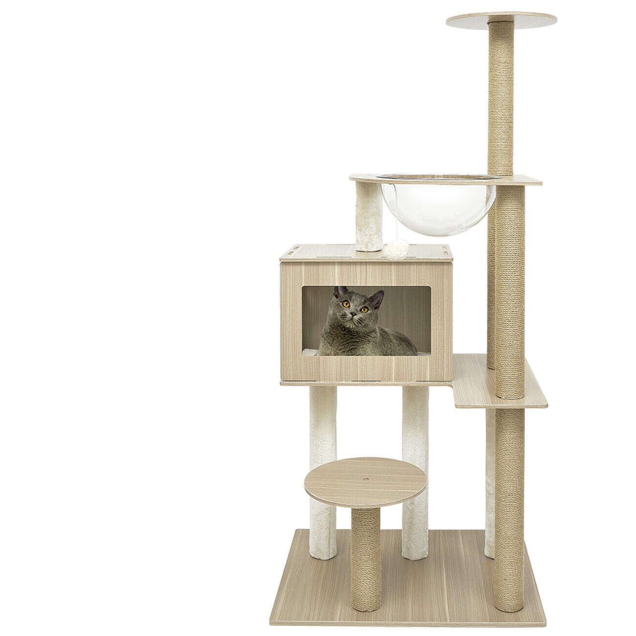 Arbre à chat XL 4 niveaux couchage griffoir H145cm