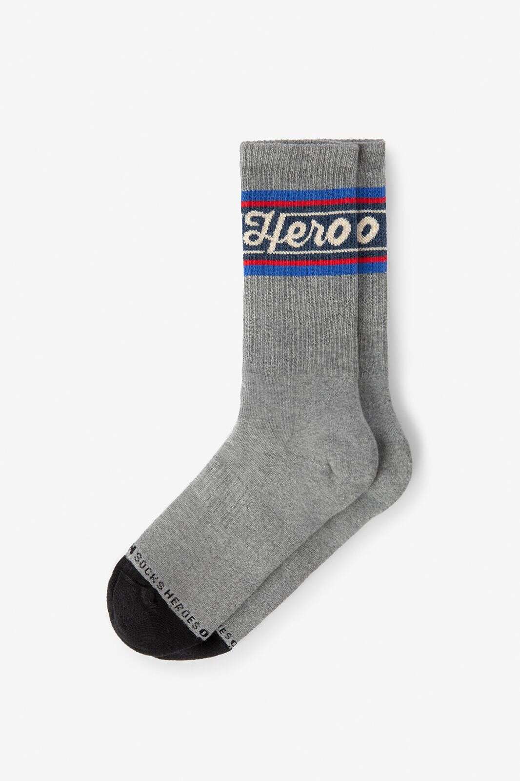 Heroes on Socks grijze sokken met strepen
