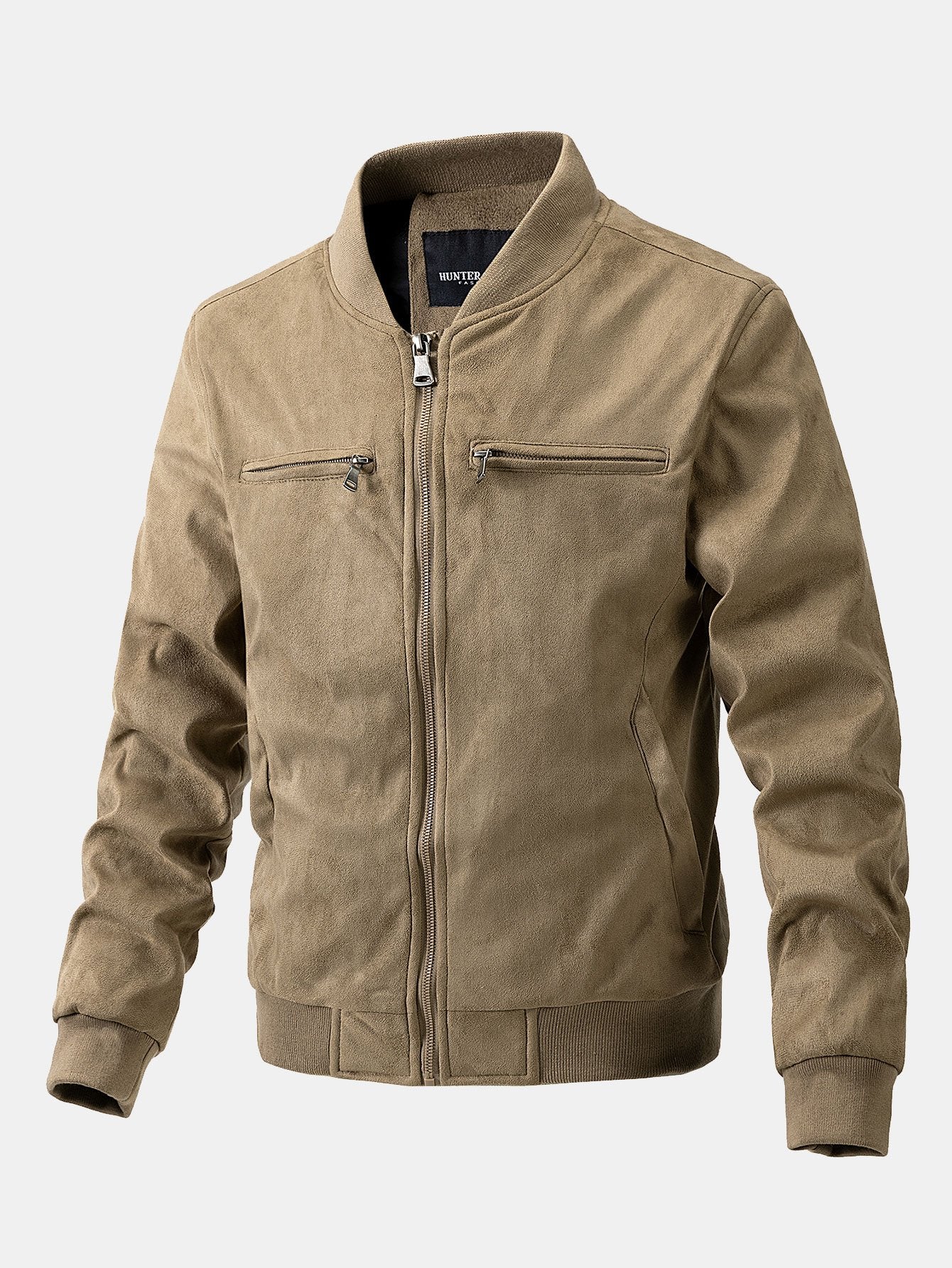 Blouson aviateur en daim avec doublure matelassée