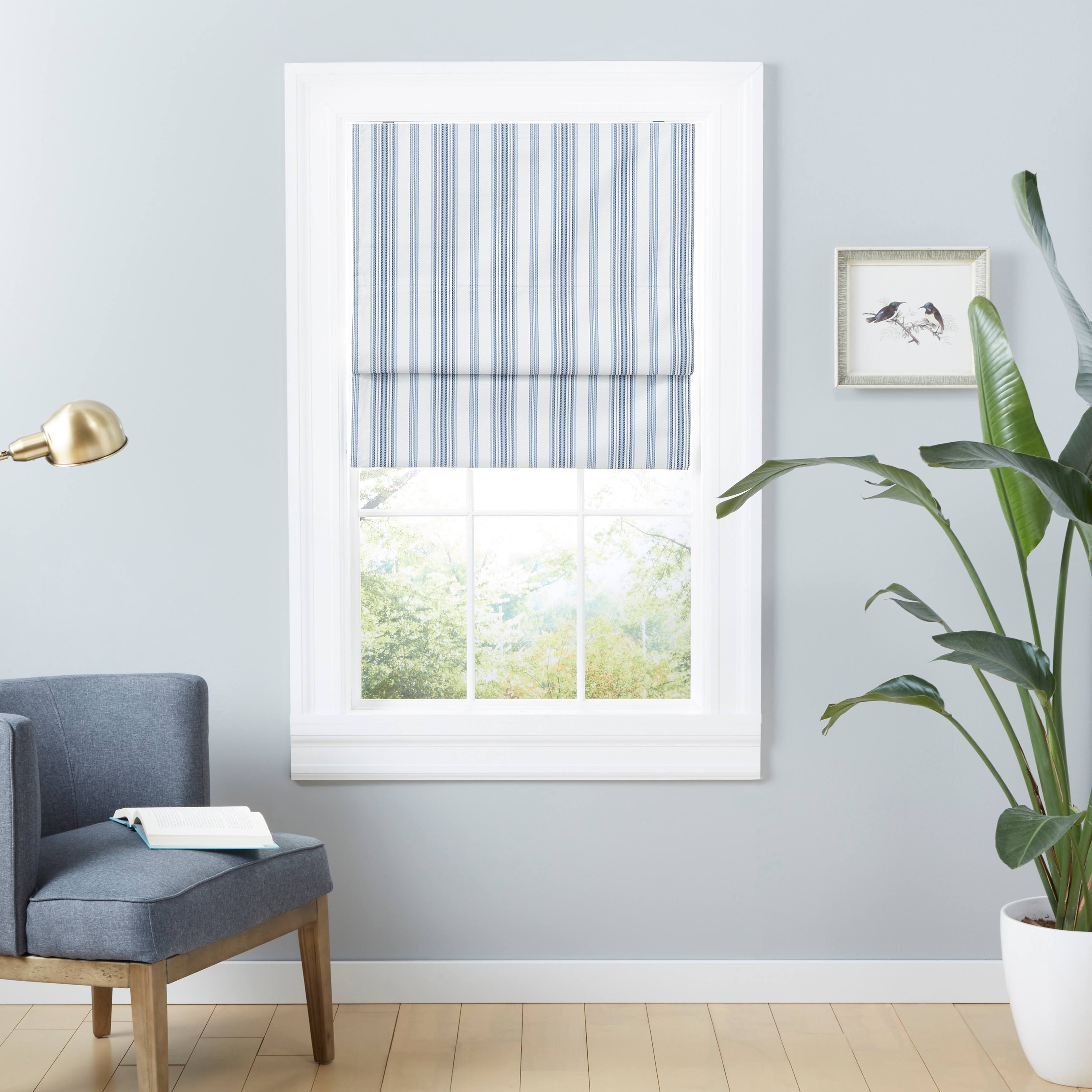 Exclusive Home Ricardo Total Blackout Roman Shade, 23x64, Blue