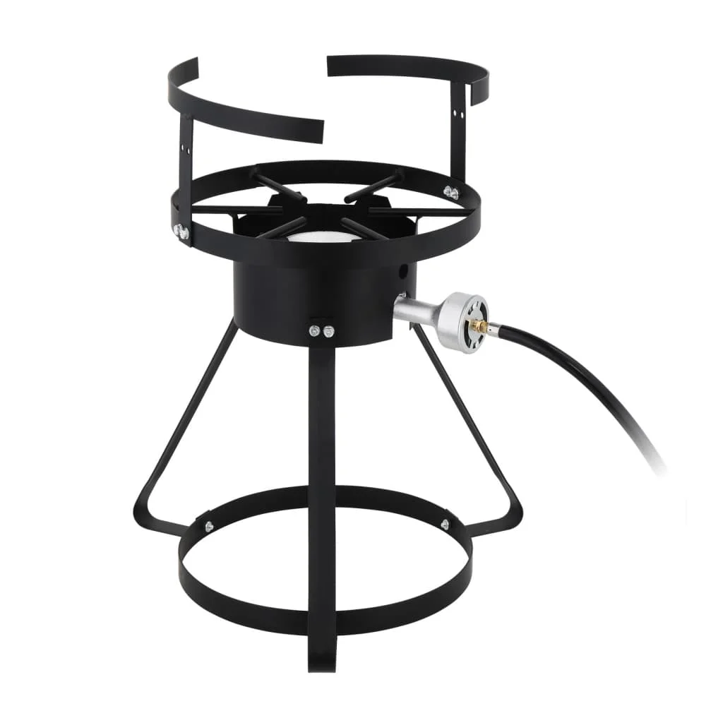 Hassch 30QT Aluminum Turkey Deep Fryer Pot, Seafood Crawfish Boiler Steamer Pot with 55, 000 BTU Propane Gas Burner Stand for Outdoor Cooking, Silver