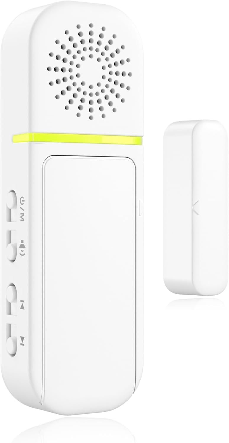 Sanjie Door Alarm with Instant and Delayed Alerts 30s/1min/2min，Door Window Ajar Alarms for Kids Safety/Home Security,Volume 0-110dB,Door Entry Chime for Business,1 Sensor