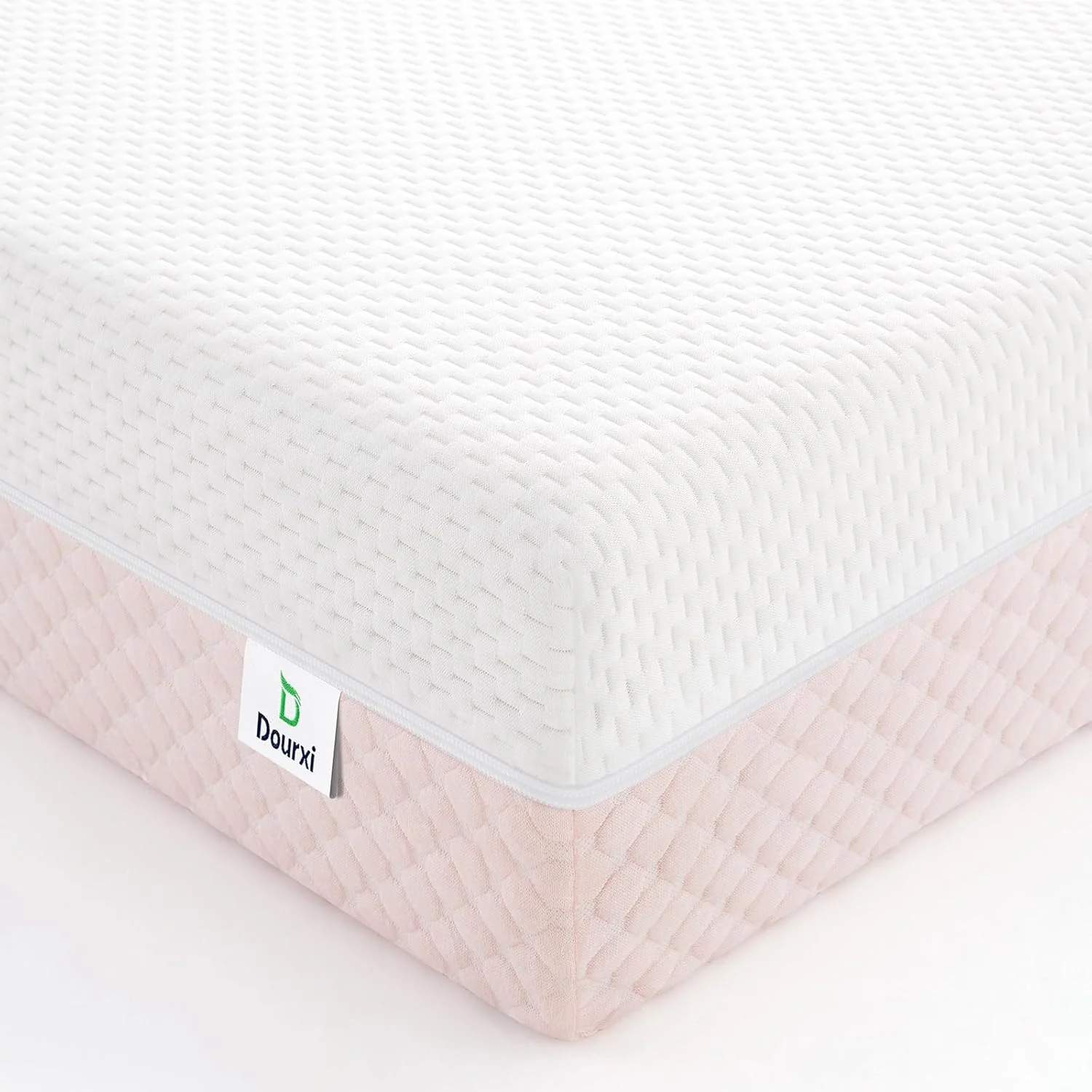 Matelas pour berceau, matelas double face en mousse à mémoire de forme confortable pour lit d'enfant, matelas bébé respirant triple couche de qualité supérieure pour nourrisson et jeune enfant avec housse extérieure amovible - Blanc et gris