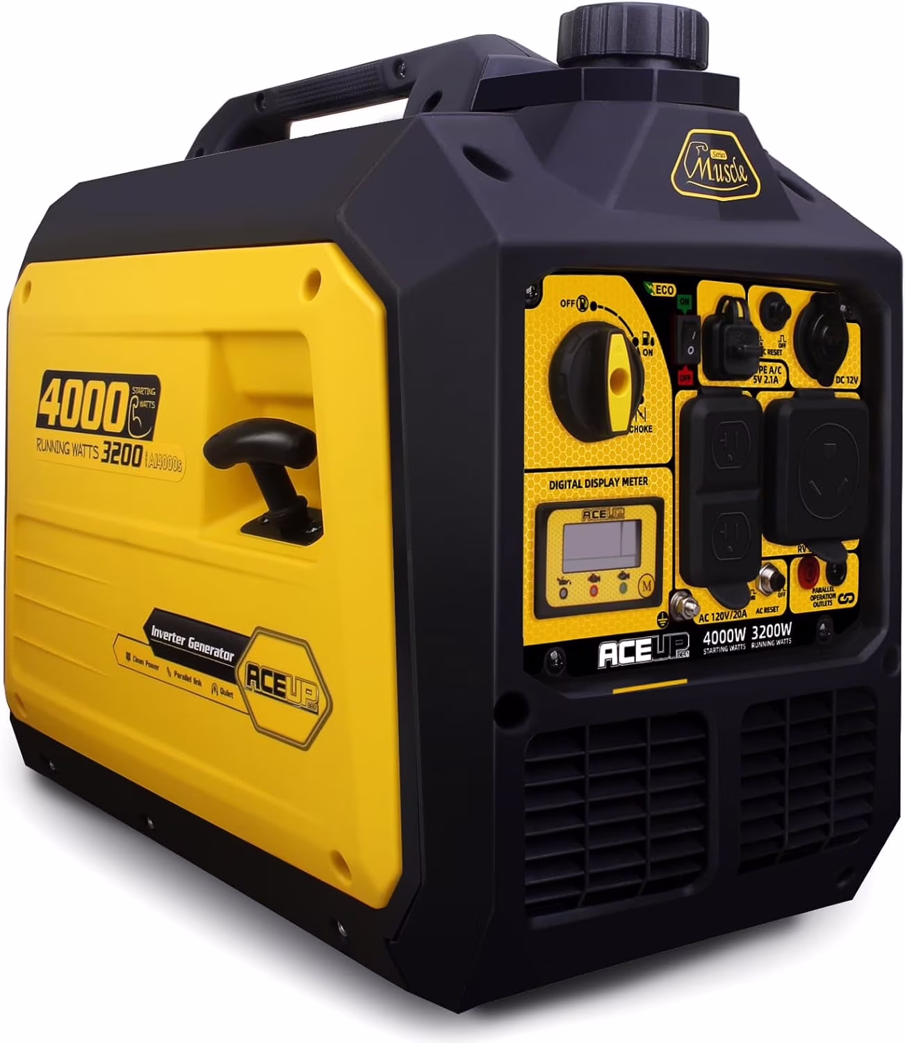 Aceup Energy 4000 Watt Portable Inverter Generator, Gas Powered Generator Quiet for Home, 3500W RV - Ready, EPA Compliant