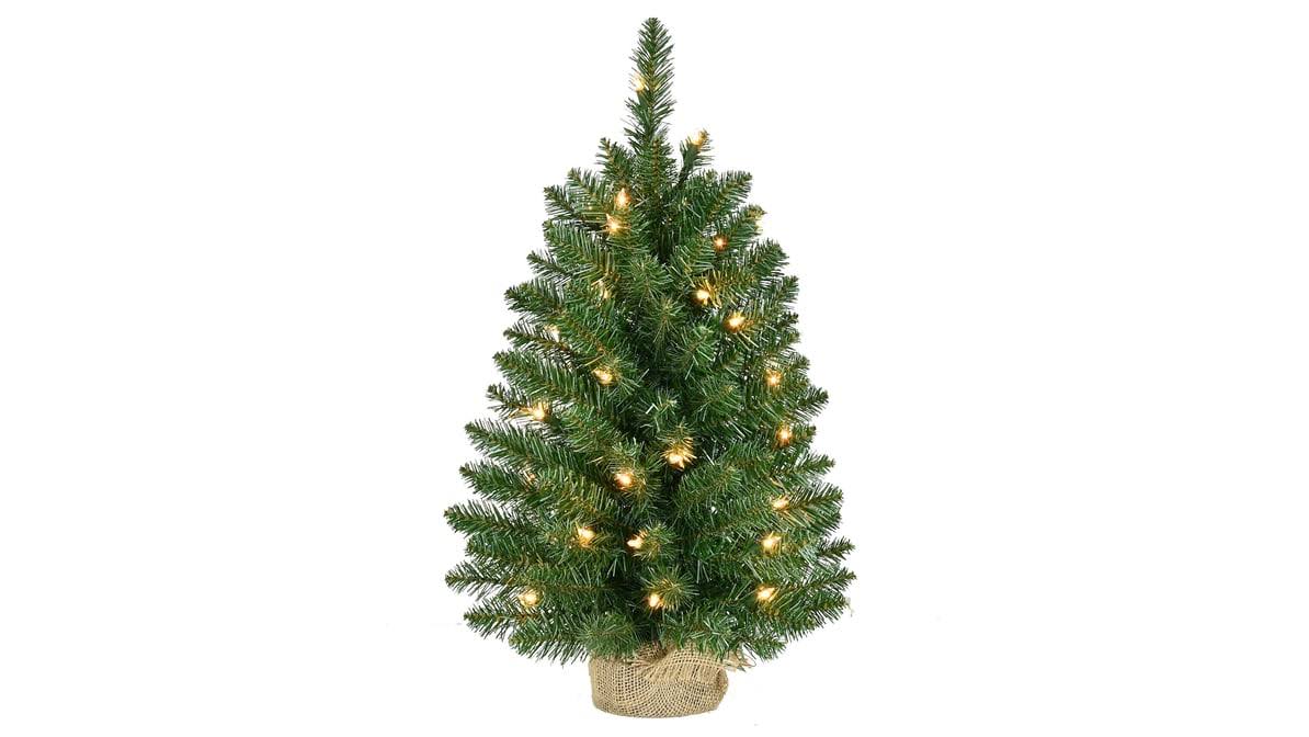 Red Shed 2 ft. Christmas Tree with 35 Clear Lights and Burlap Base