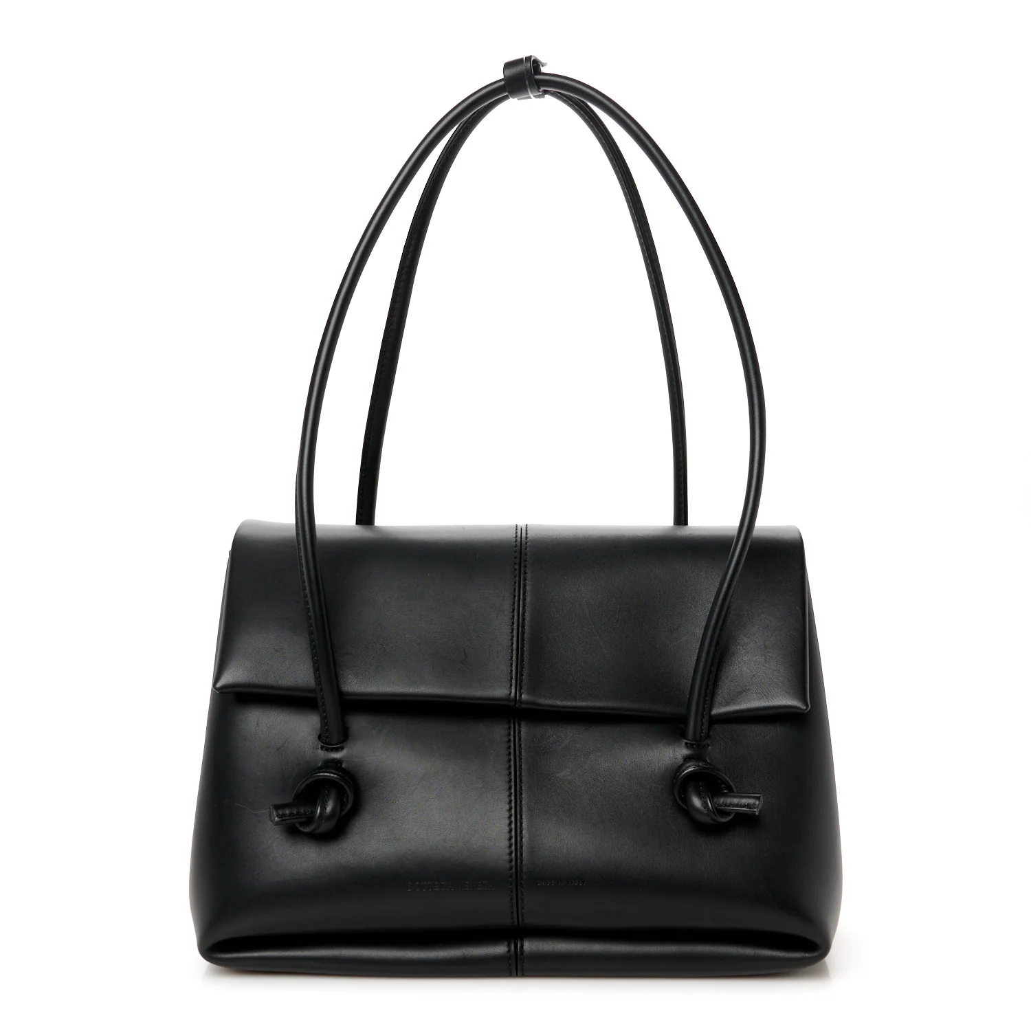 Calfskin Medium Falcon Shoulder Bag Black