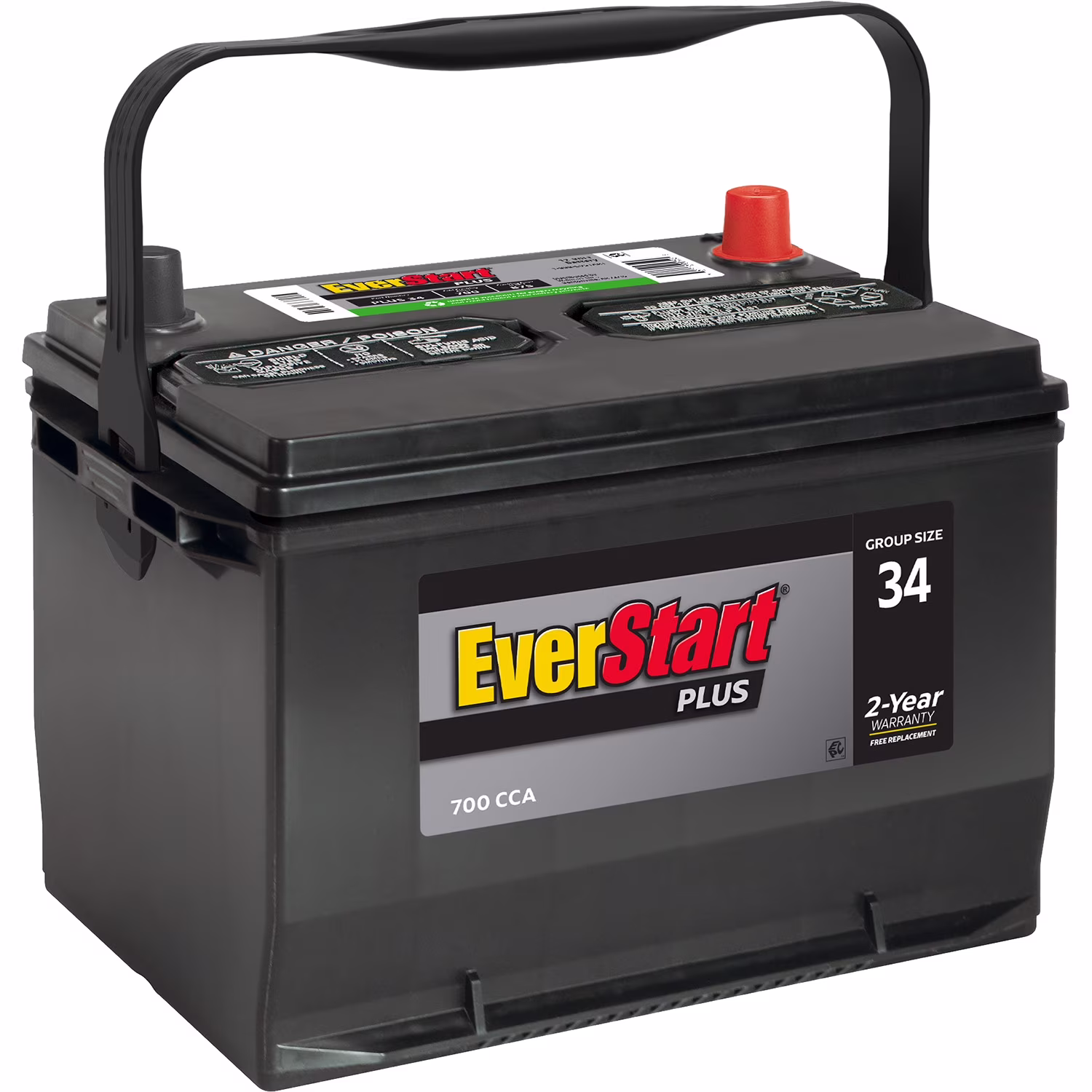 Plus Lead Acid Automotive Battery, Group Size 34 12 Volt, 700 CCA 120RC