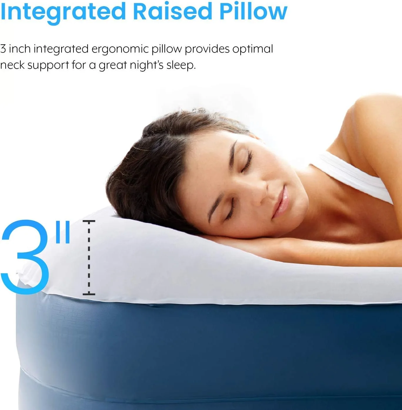 Active Era 18 in Twin Air Mattress, Air Bed with Built in Pump & Raised Pillow