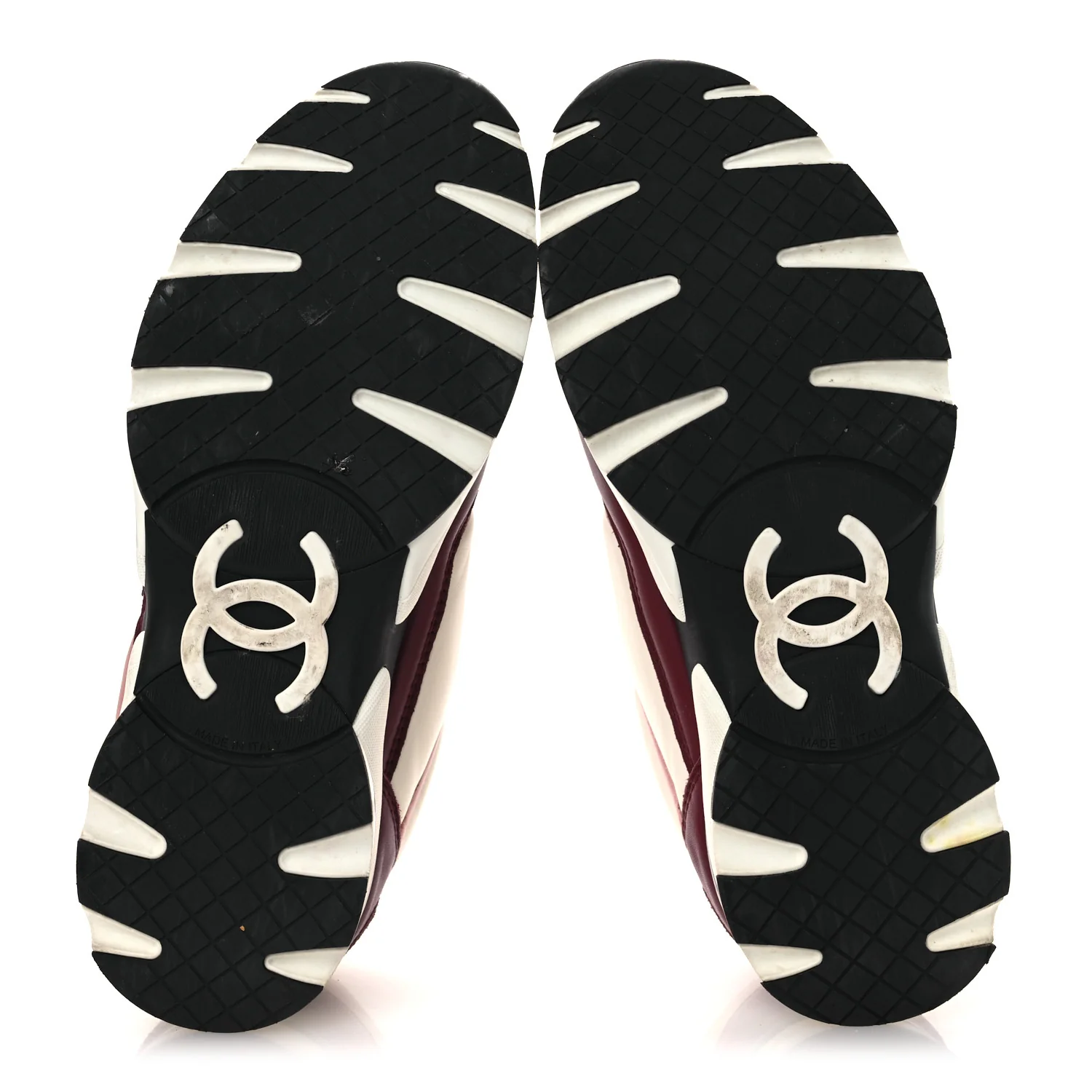 Calfskin CC Sneakers 38.5 Light Burgundy White Pink
