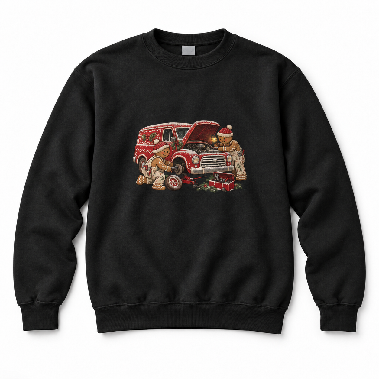 Gingerbread Garage Truck Crewneck Sweatshirt