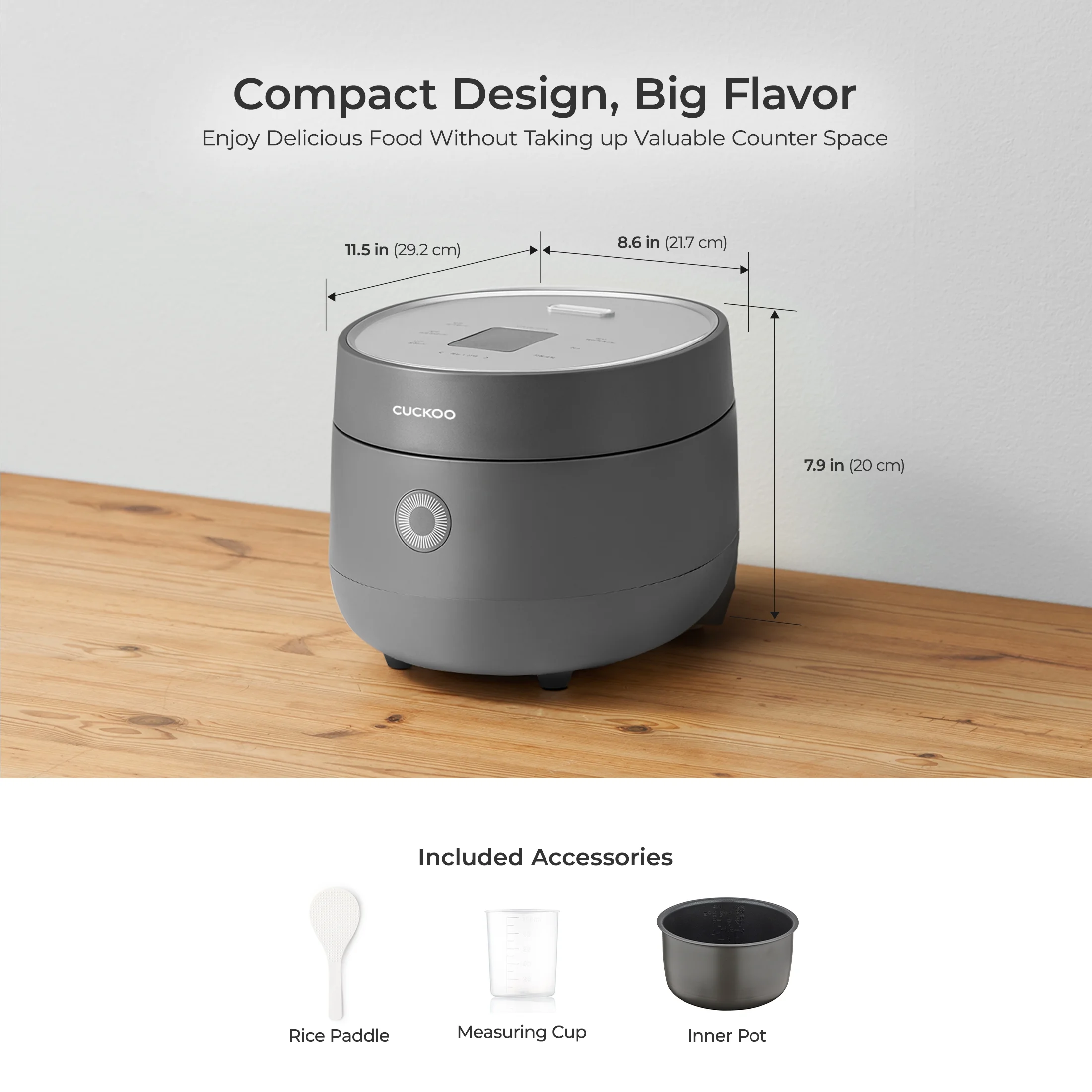 CUCKOO Rice Cooker 6 Cups Cooked, Warmer, Nonstick Pot and Fuzzy Logic Tech in Gray (CR - 0375FG)