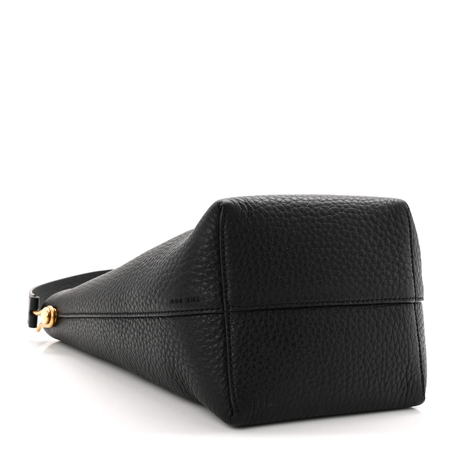 Grained Calfskin Small N/S Hook Tote Black