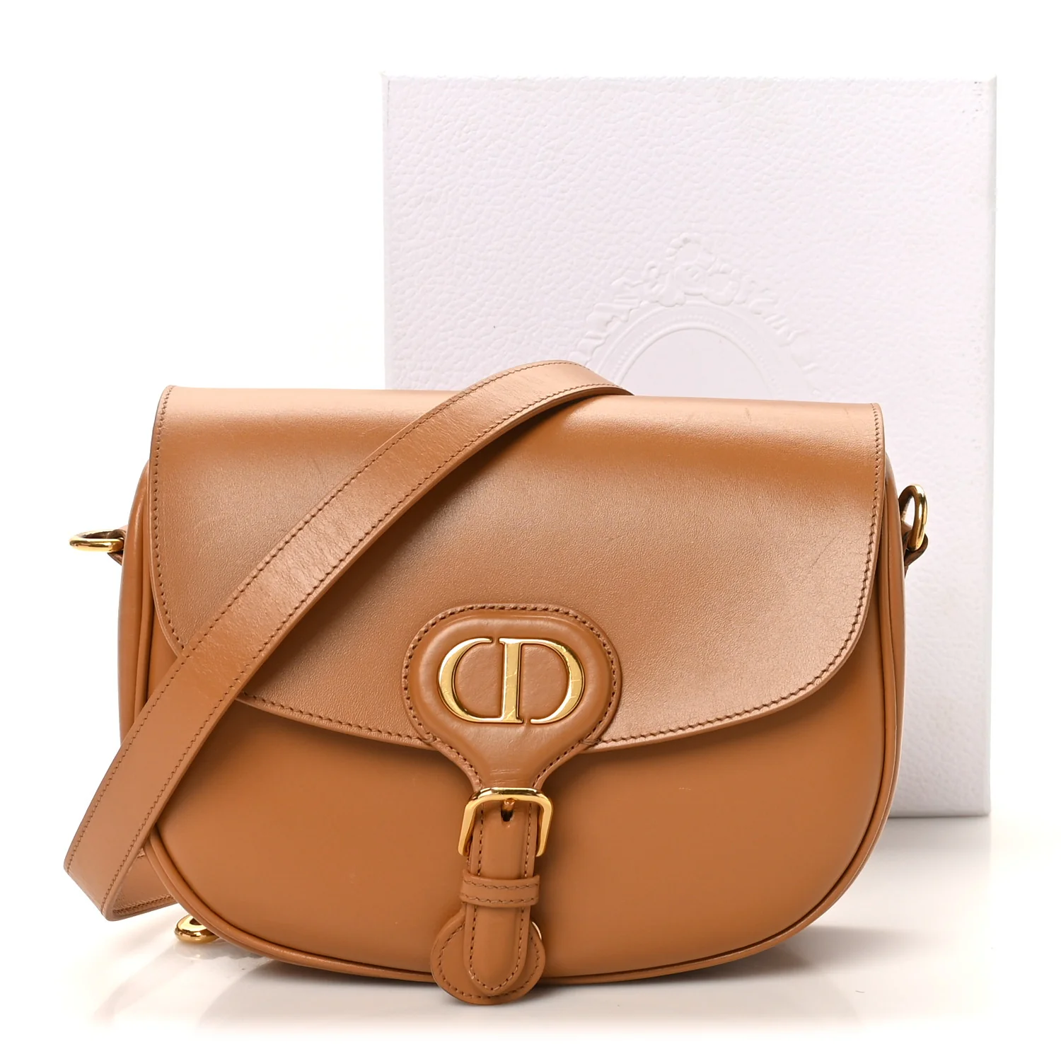 Box Calfskin Medium Bobby Flap Camel