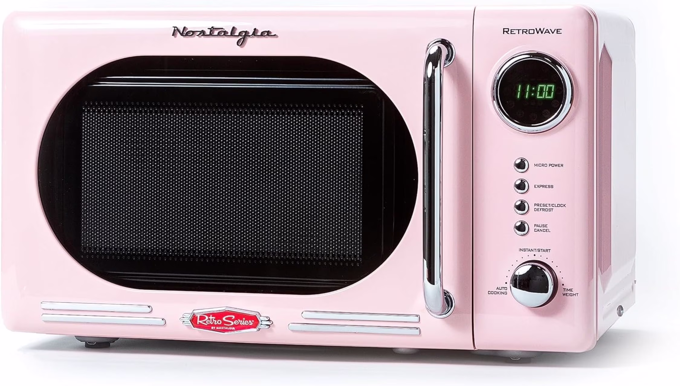 Retro Microwave for Countertop 0.7 cu ft Vintage Microwave, Pink(Pink)