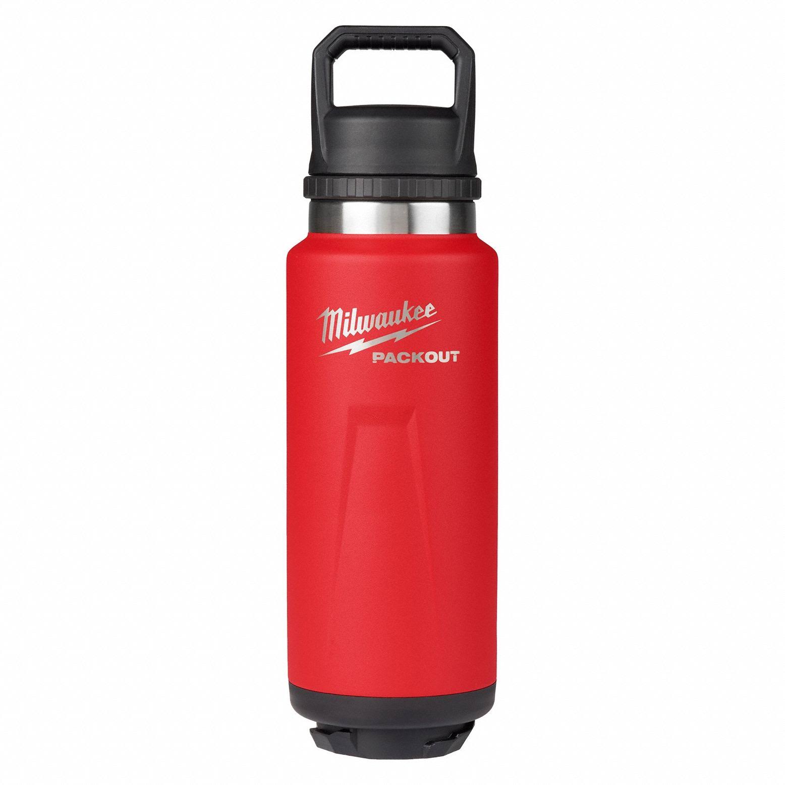 Milwaukee 48-22-8397R PACKOUT 36oz Red Insulated Bottle with Chug Lid