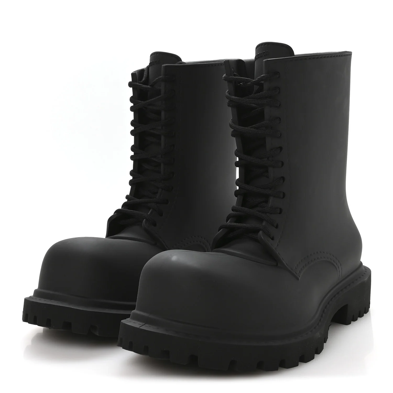 Rubber Mens Steroid Lace Up Boots 41 Black