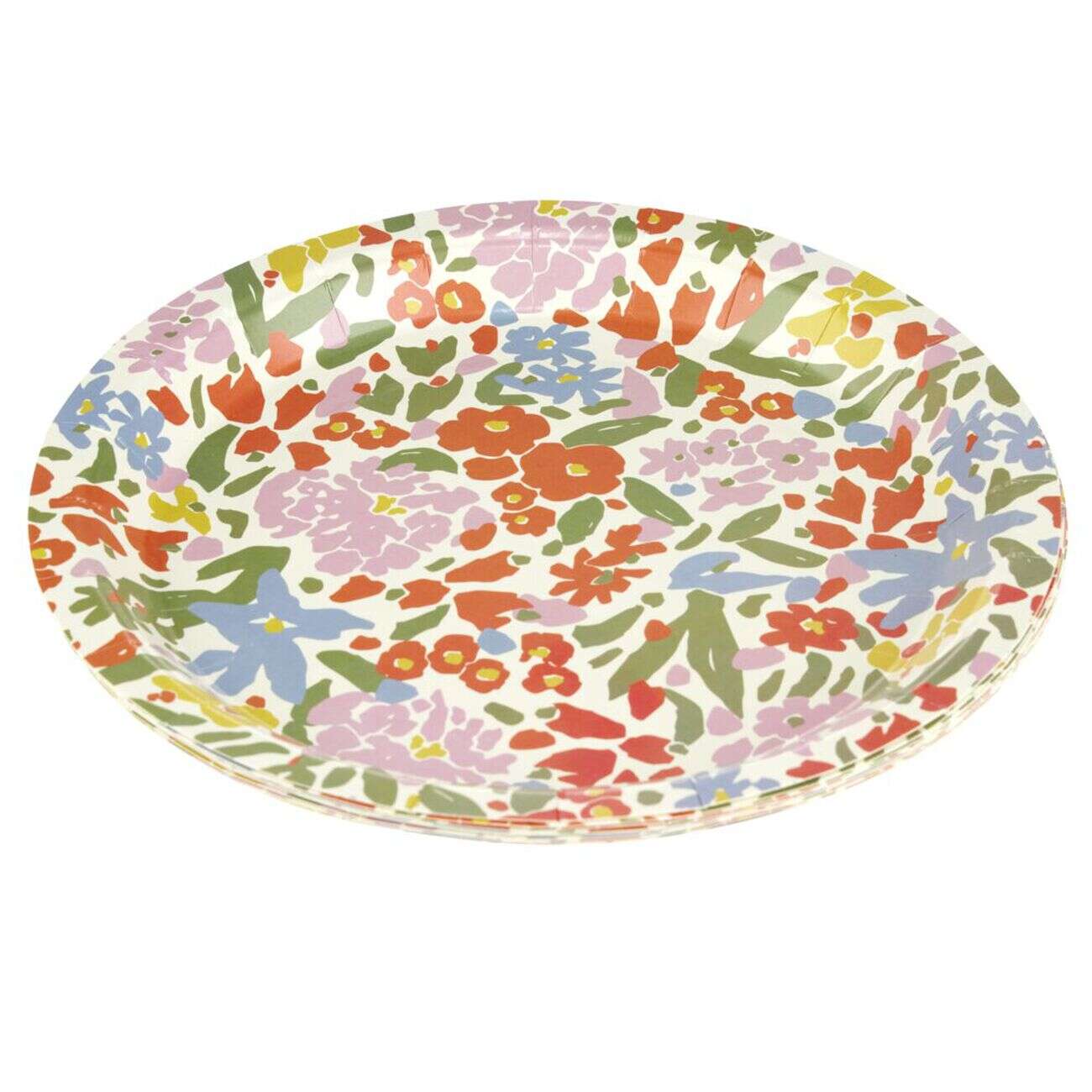 Assiette carton x8 motif fleuri Ø23cm (2 modèles)