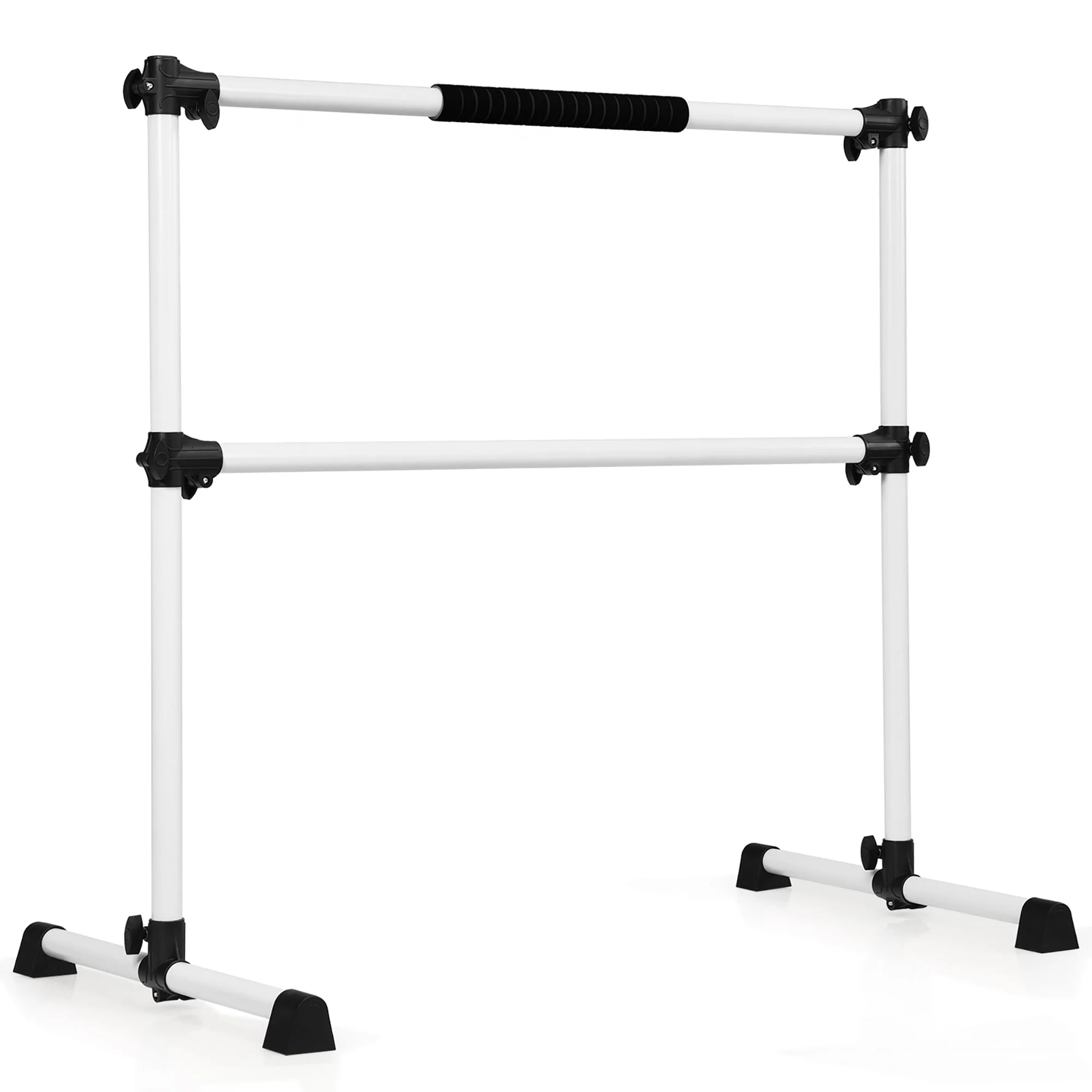4ft Portable Ballet Barre Freestanding Adjustable Double Dance Bar Silver Image 10