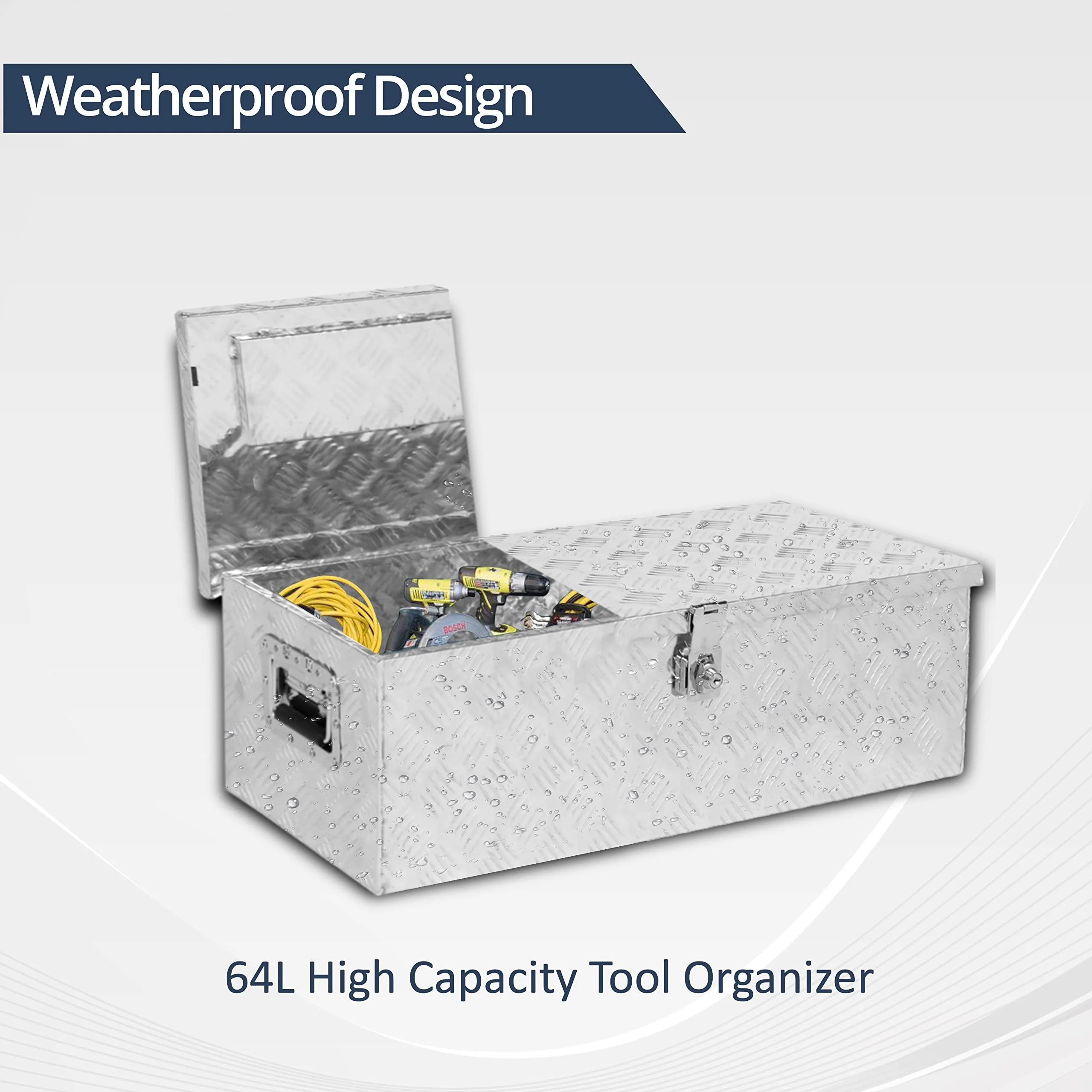 Durable Tool Boxes and Organizers, Aluminum Silver, 30" x 13" x 10"(Silver) - Image 6