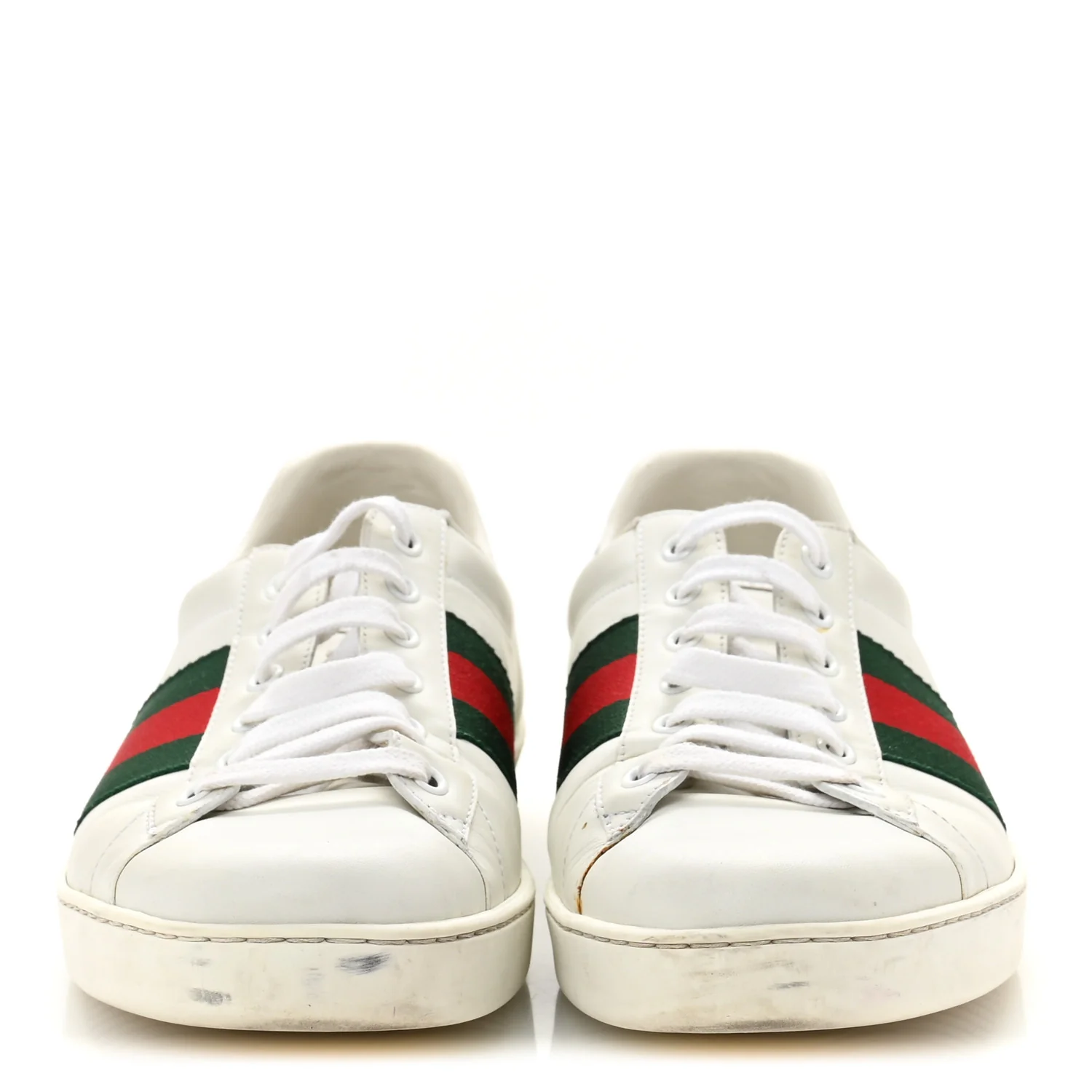 Calfskin Crocodile Web Mens Ace Sneakers 9 White Green