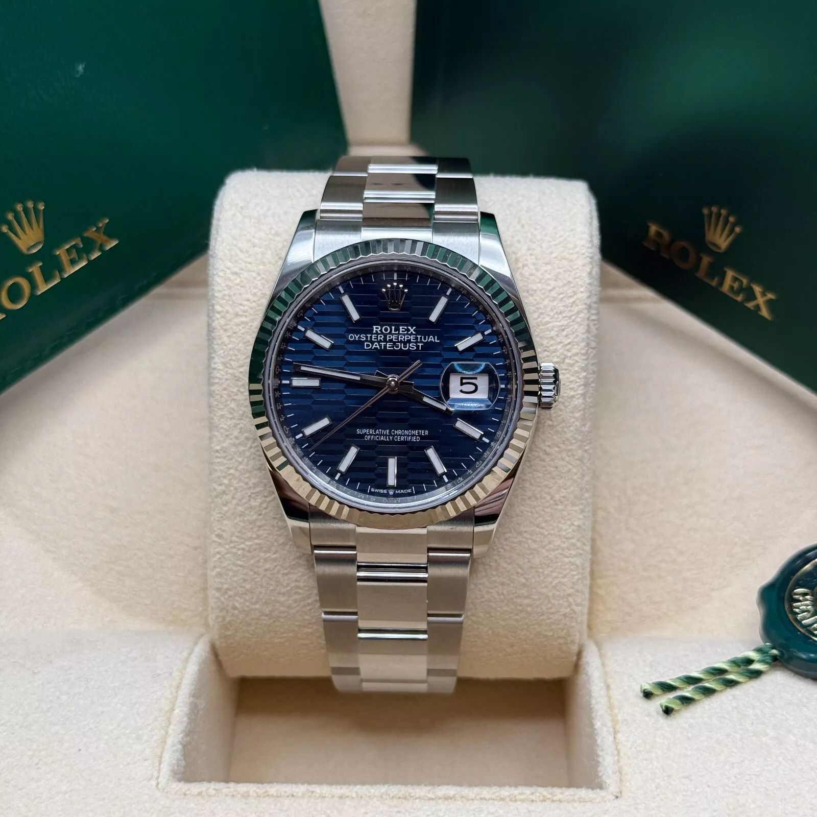 [Super Clone]RLX  Datejust 36mm 126234-0050 Blue Motif Dial 126234 Oyster Bracelet Fluted Bezel