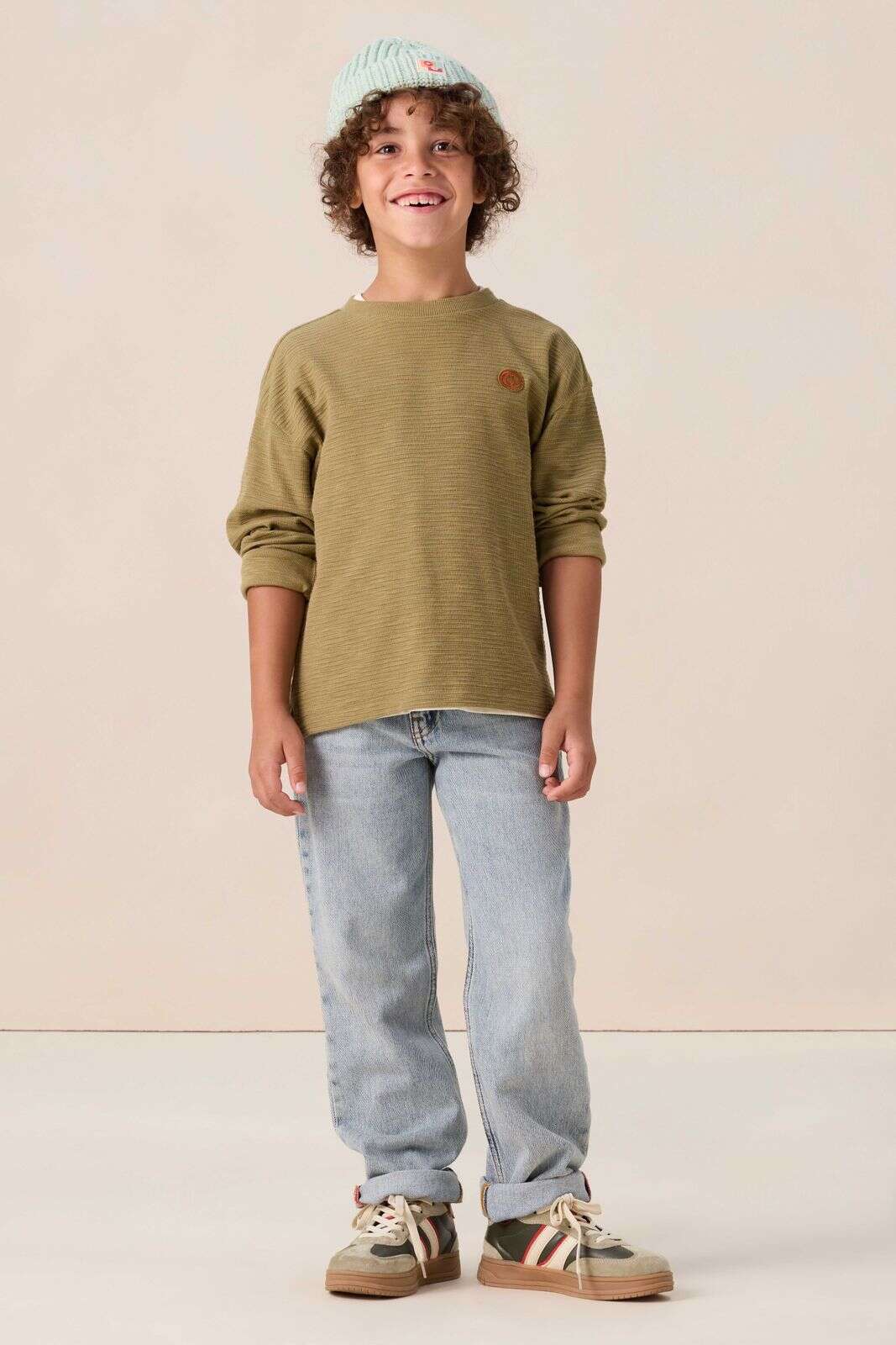 Groene longsleeve met smiley patch