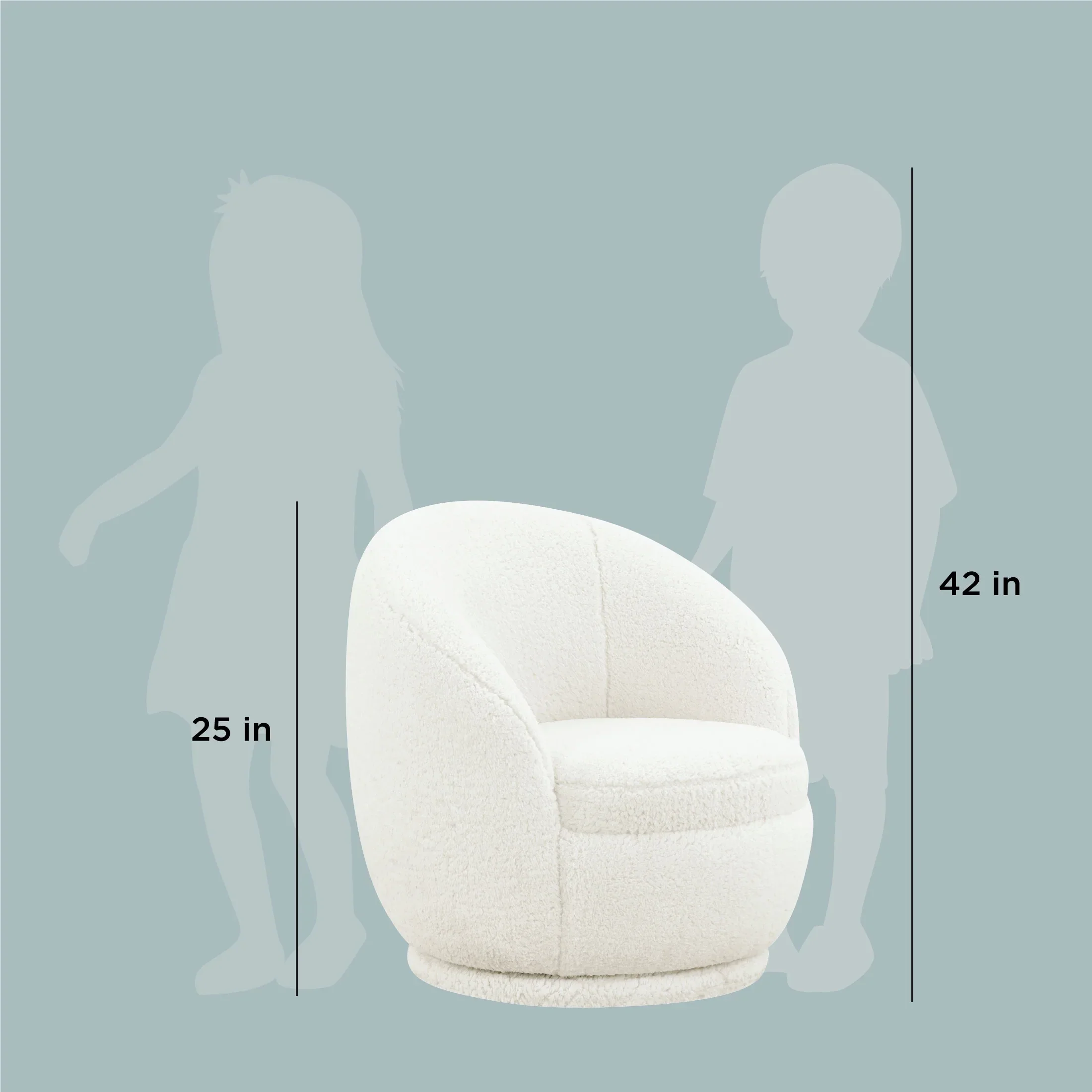 Better Homes & Gardens Mira Kids Swivel Chair, Cream Faux Shearling