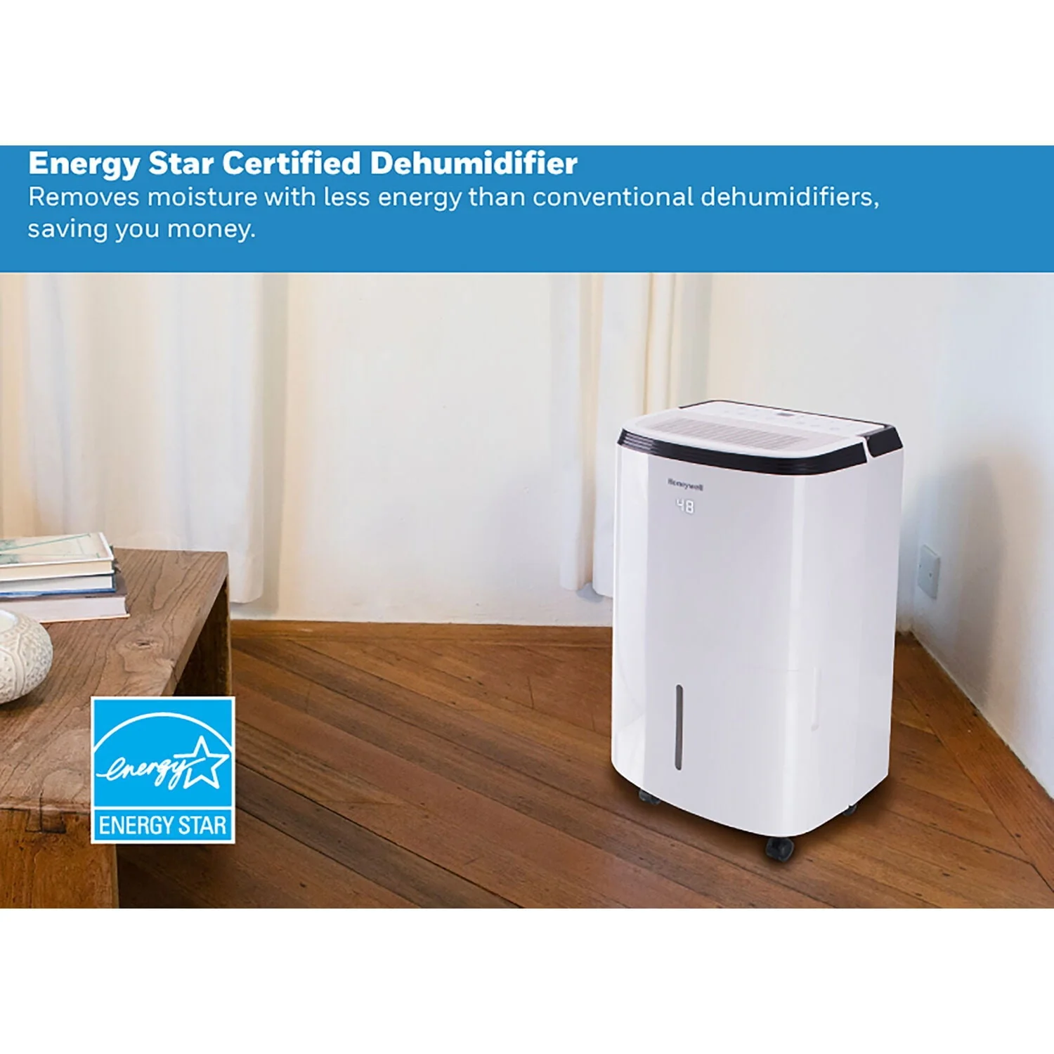 20 pt 1,500 sq ft Dehumidifier in White Energy Efficient, Adjustable Humistat - Image 6